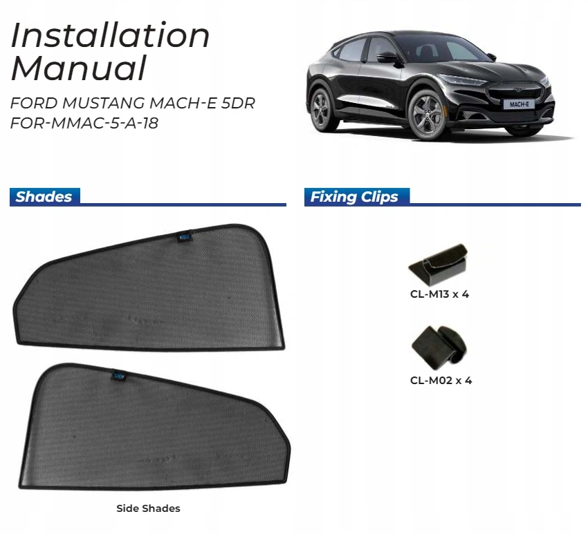 Sidesolskjermer Ford Mustang Mach-E - sett 2 stk. – bilde 2