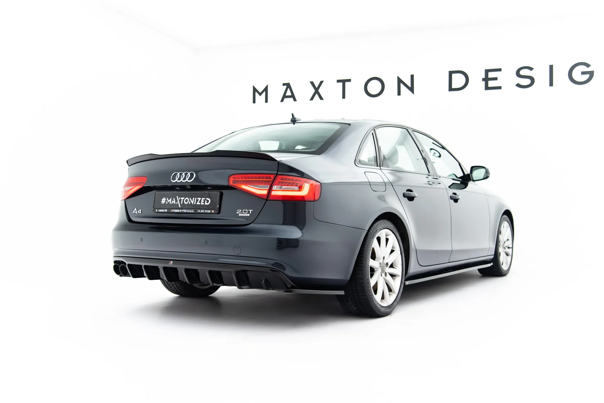 Sidesplitters bak Audi A4 B8 Facelift 2011 - 2015 | Glossy Black Edition – bilde 2