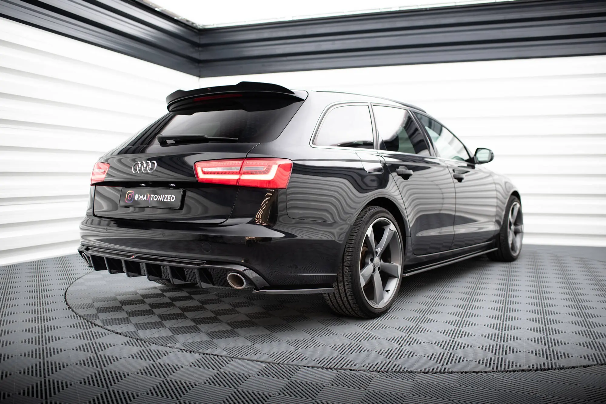 Sidesplitters bak Audi A6 C7 Avant 2011 - 2014 | V.3 Glossy Black Edition – bilde 4
