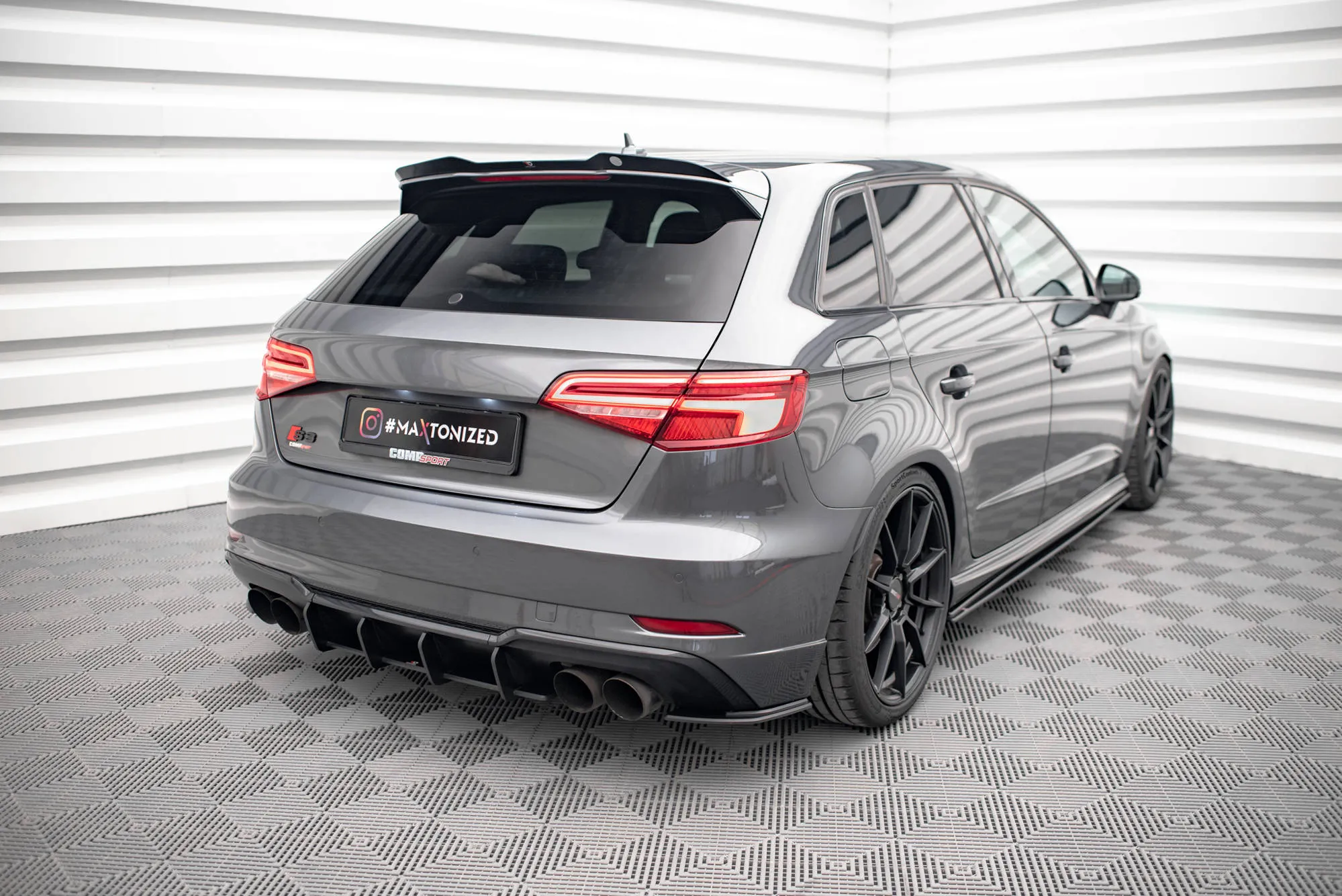 Sidesplitters bak Audi S3 (8V) Sportback / A3 S-Line (8V) Sportback Facelift 2016 - 2019 | Street Pro Black Edition – bilde 2