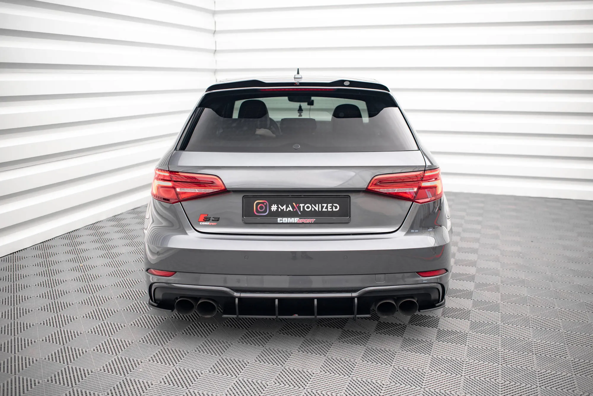 Sidesplitters bak Audi S3 (8V) Sportback / A3 S-Line (8V) Sportback Facelift 2016 - 2019 | Street Pro Black Edition – bilde 3