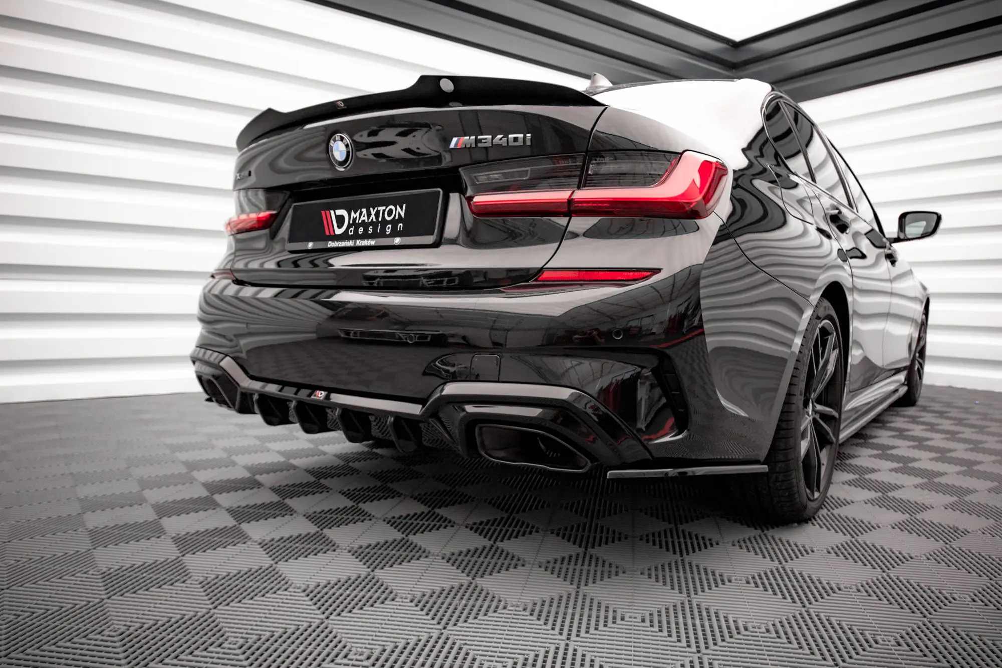 Sidesplitters bak BMW 3 (G20 / G21) M-Pakke / M340i (G20 / G201) 2018 - 2022 | V.3 Glossy Black Edition – bilde 3