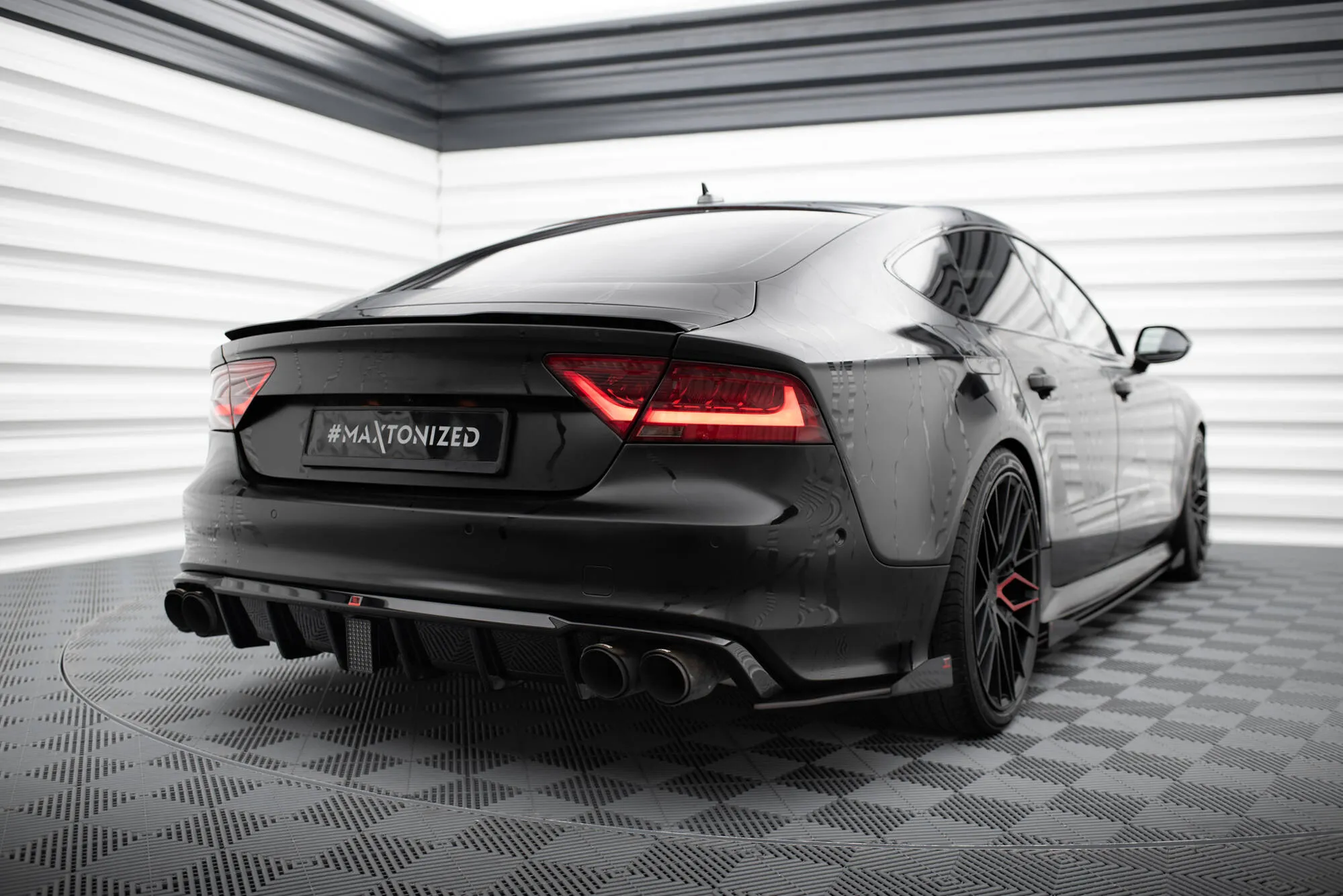 Sidesplitters bak + Flopper Audi A7 (C7) S-Line 2010 - 2014 | Street Pro Black Edition – bilde 2