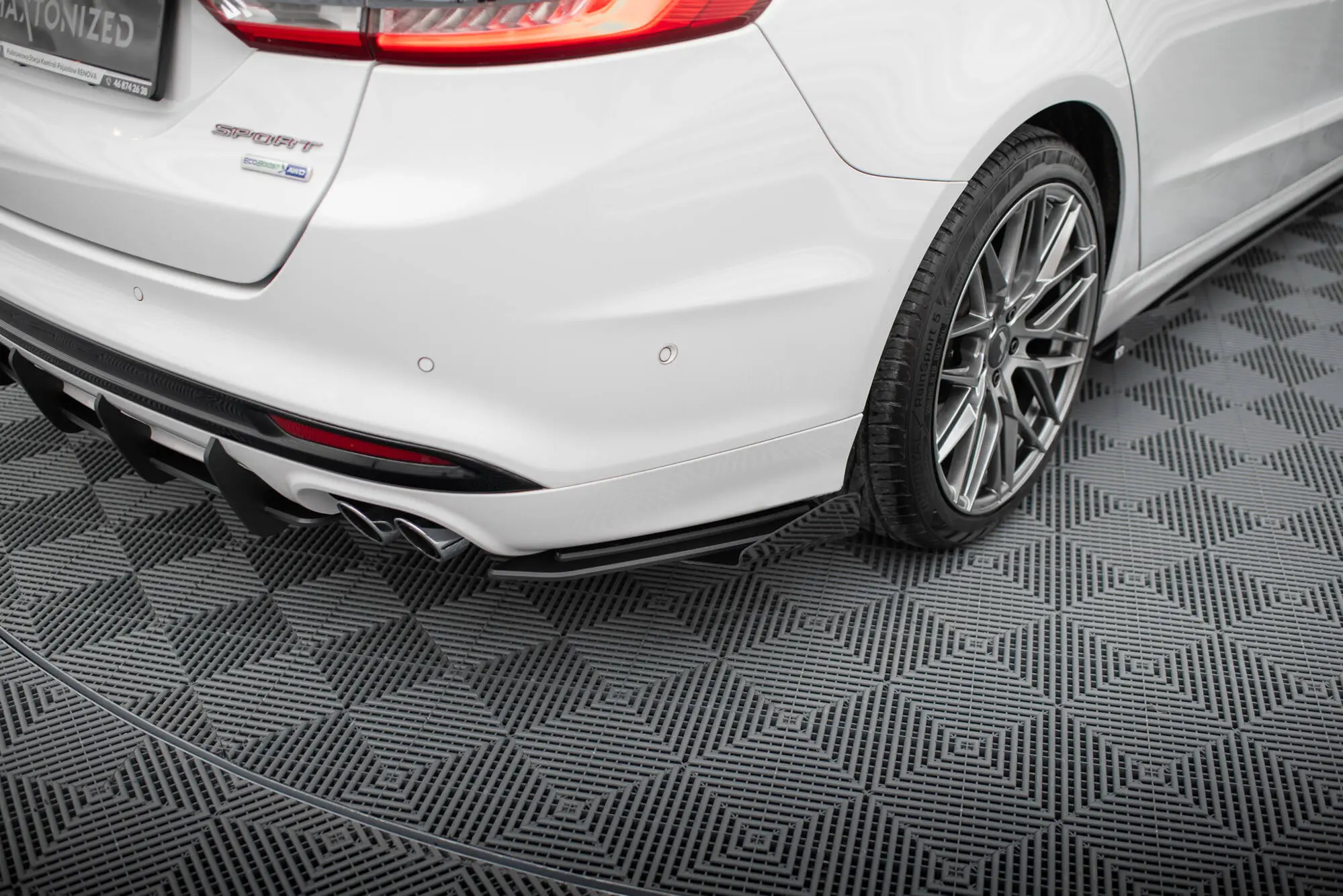 Sidesplitters bak + flopper Ford Mondeo Sport  mk5 facelift 2019 - 2022 / Ford Fusion Sport (USA) mk2 facelift 2019 - 2020 | Street Pro Black Edition – bilde 3