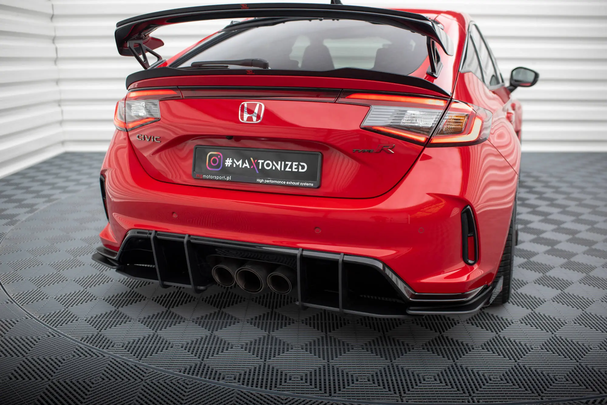 Sidesplitters bak + flopper Honda Civic XI Type-R 2023-> | Street Pro Black Edition – bilde 5