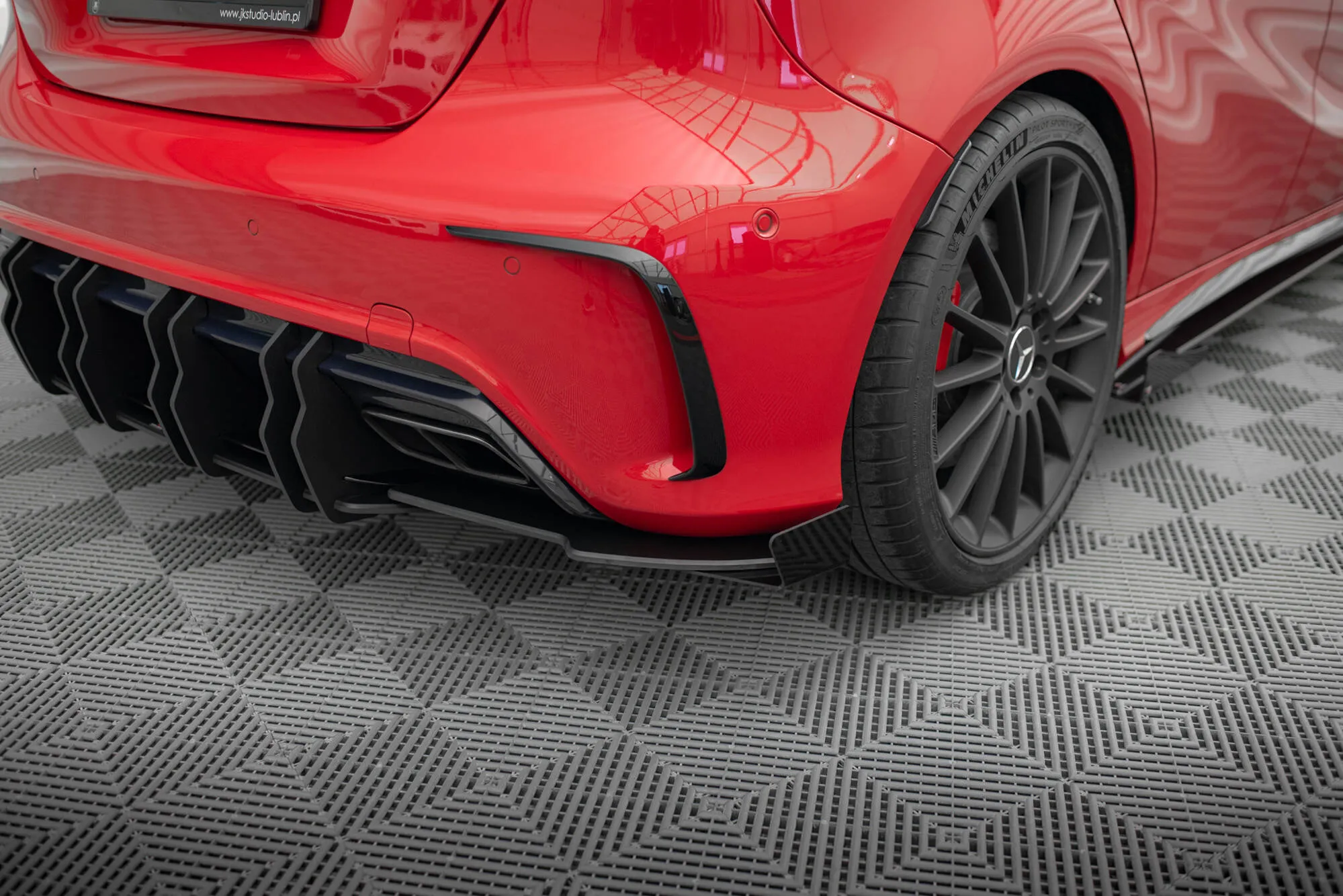 Sidesplitters bak + Flopper Mercedes-Benz A45 AMG (W176) facelift 2015 - 2018 | Street Pro Black Edition