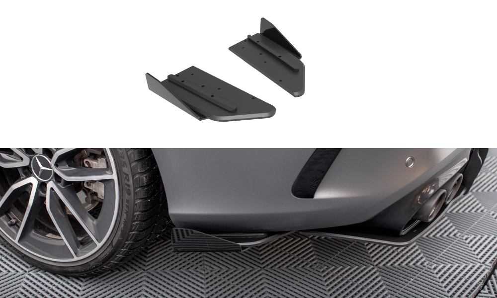 Sidesplitters bak + flopper Mercedes-Benz C43 AMG Coupe (C205) facelift 2018 - 2022 | Street Pro Black Edition