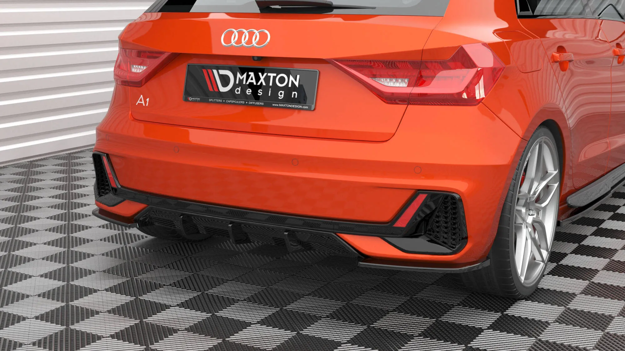 Sidesplitters bak V.2 Audi A1 GB 2018 -> | Glossy Black Edition