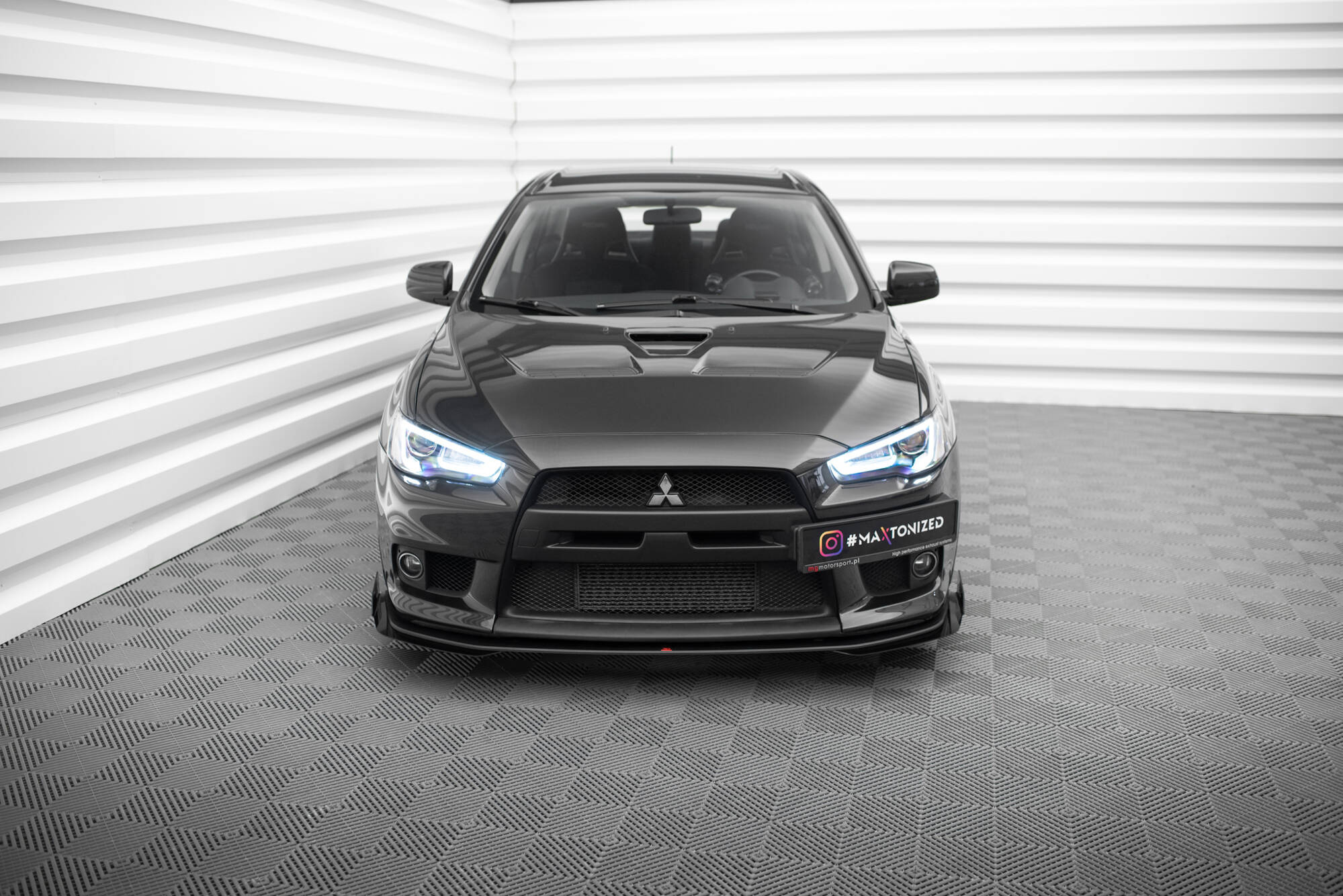 Sidesplitters + Frontspoiler Mitsubishi Lancer EVO X 2007 - 2015 | Sport Glossy Black Edition