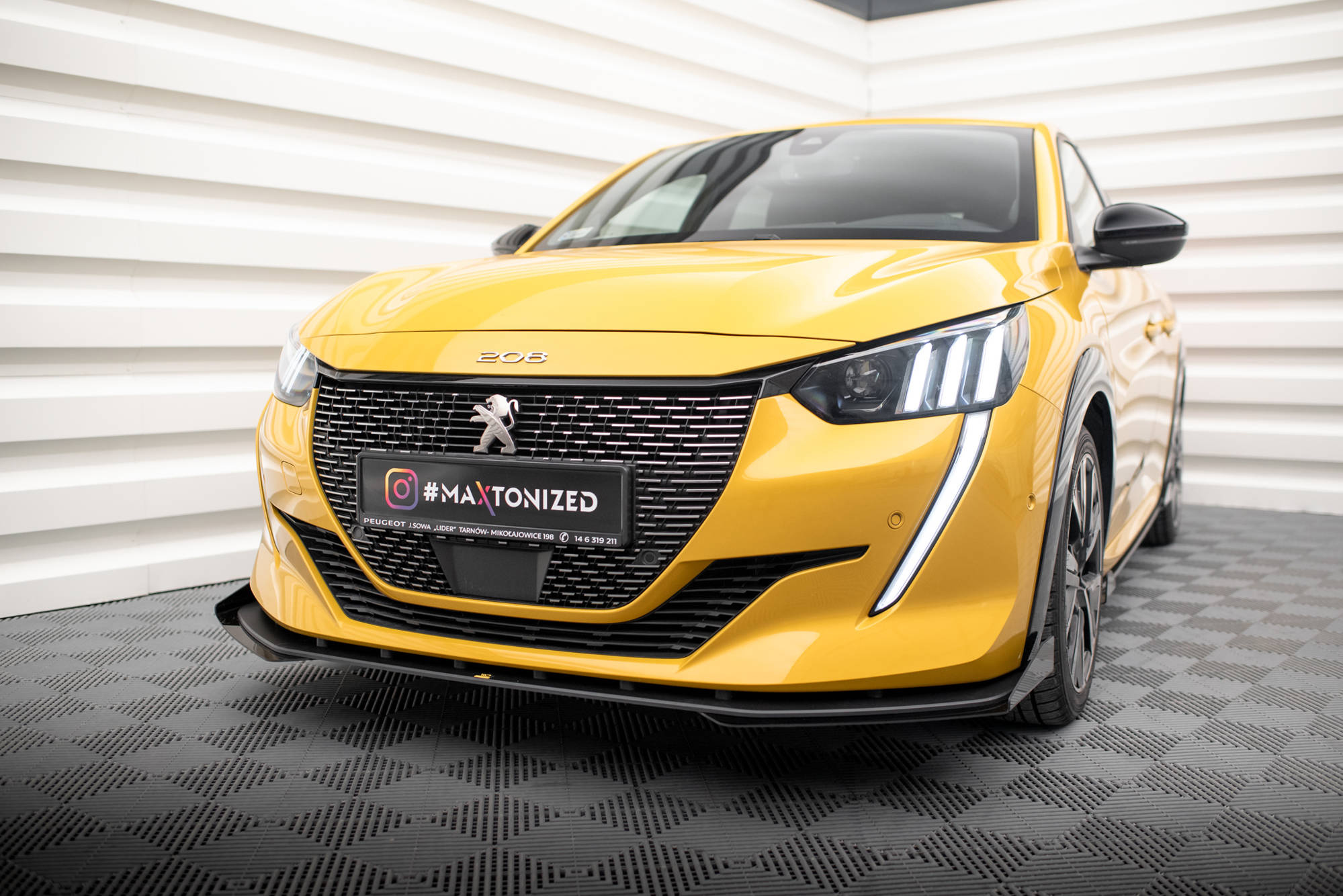 Sidesplitters + Frontspoiler Peugeot 208 GT II 2019 - 2023 | Sport Glossy Black Edition