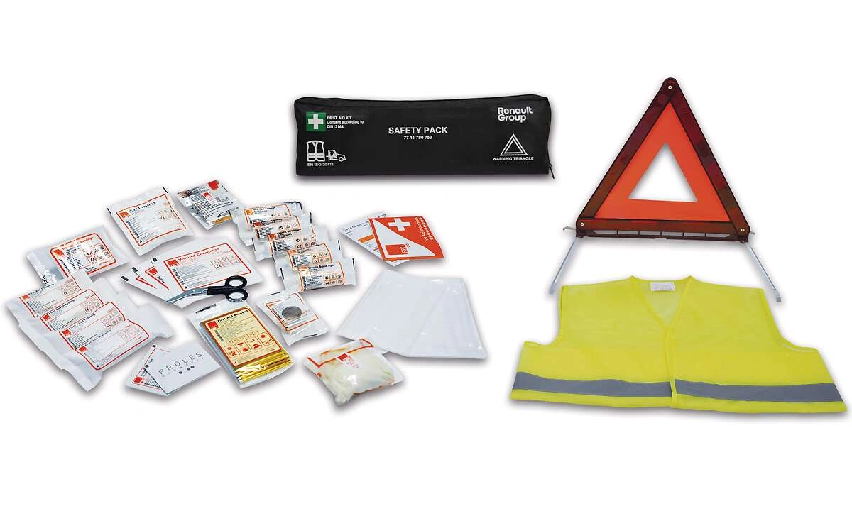 Sikkerhetssett Renault │ Genuine® Refleksvest, varseltrekant, førstehjelpsskrin – bilde 2