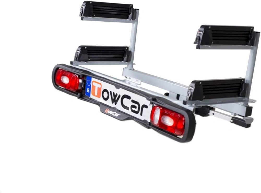 Skiholder TowCar Aneto til tilhengerfeste – 4 par ski / 4 snowboard, 13-pin lyslist - sammenleggbart Image 40