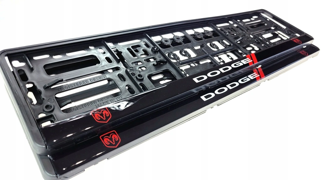 Skiltholder Dodge Black Edition │ Nummerskiltholder License Plate Frame  - sett 2 stk.