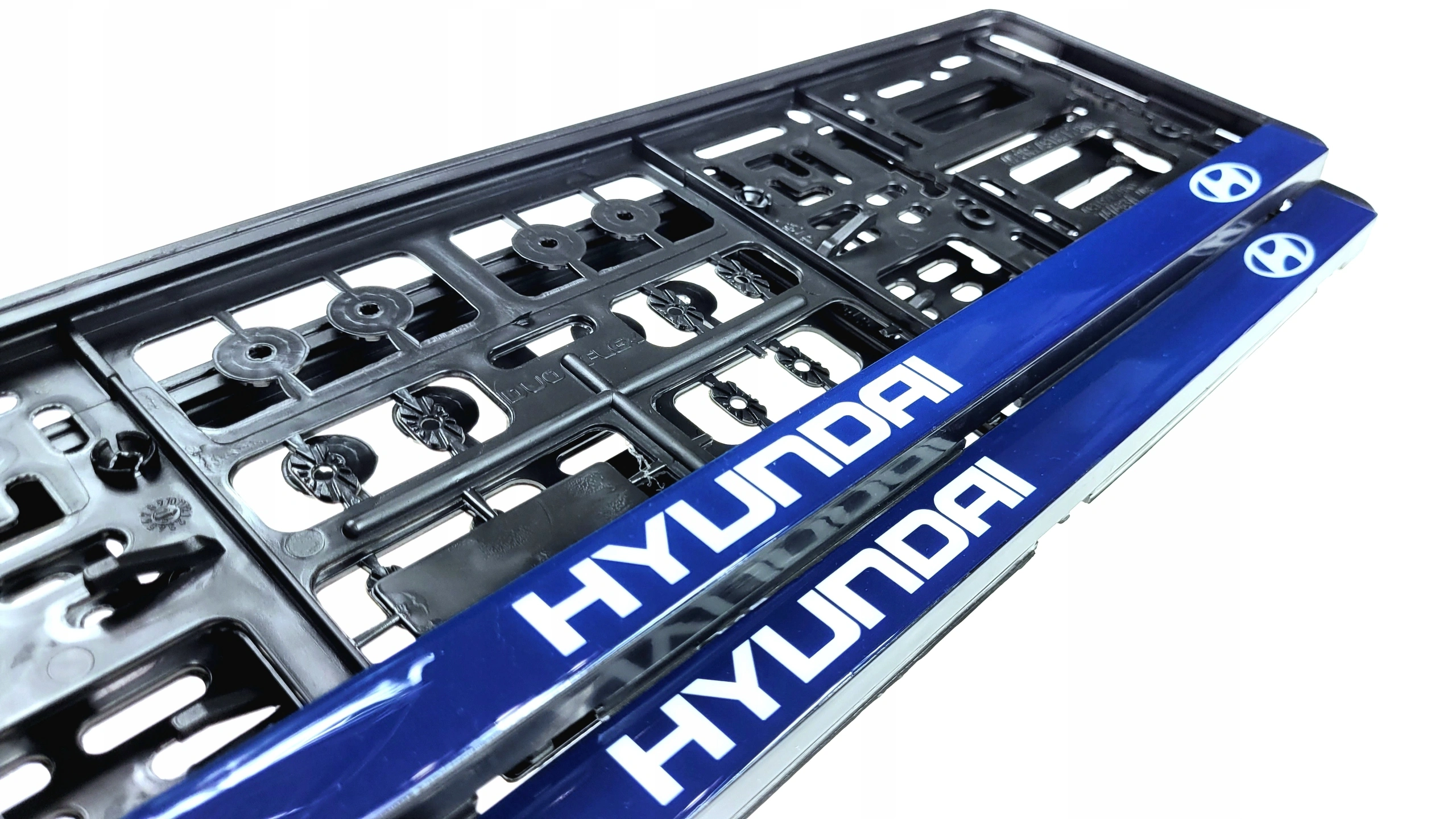 Skiltholder Hyundai Blue Edition │ Nummerskiltholder License Plate Frame  - sett 2 stk.