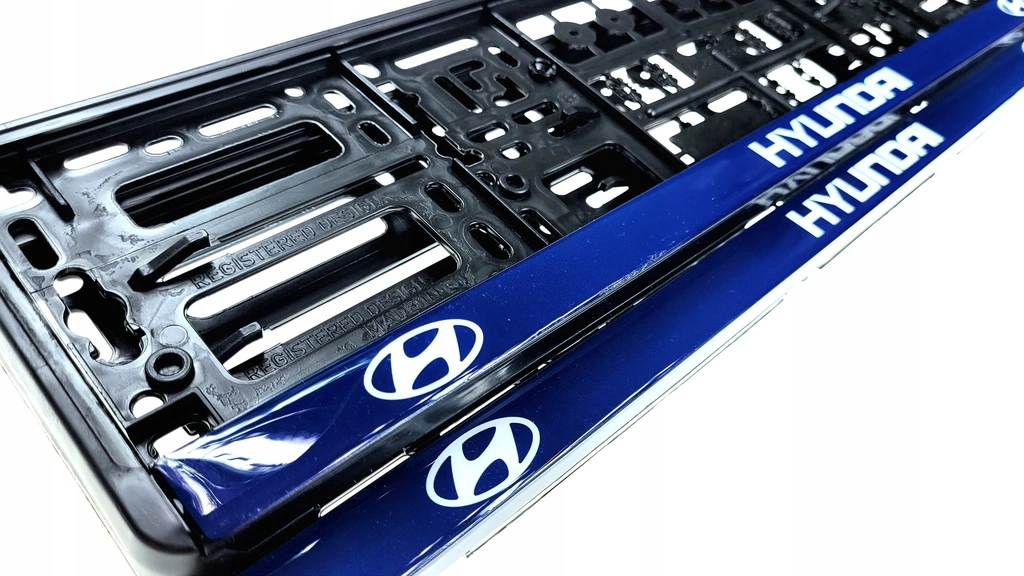 Skiltholder Hyundai Blue Edition │ Nummerskiltholder License Plate Frame  - sett 2 stk. – bilde 2