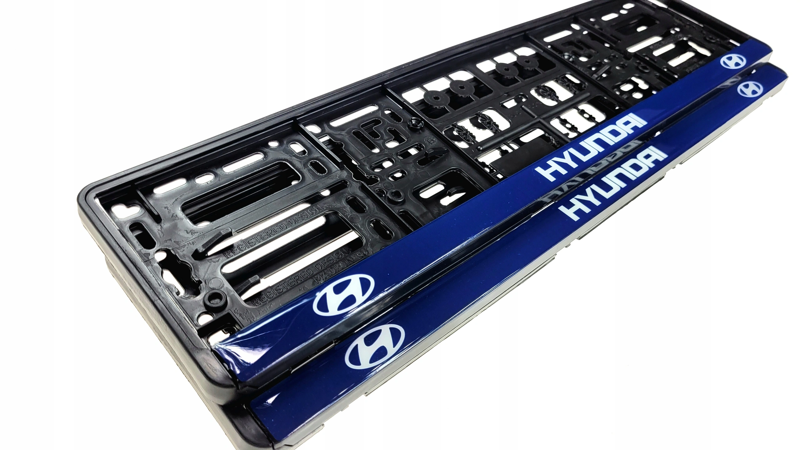 Skiltholder Hyundai Blue Edition │ Nummerskiltholder License Plate Frame  - sett 2 stk. – bilde 3