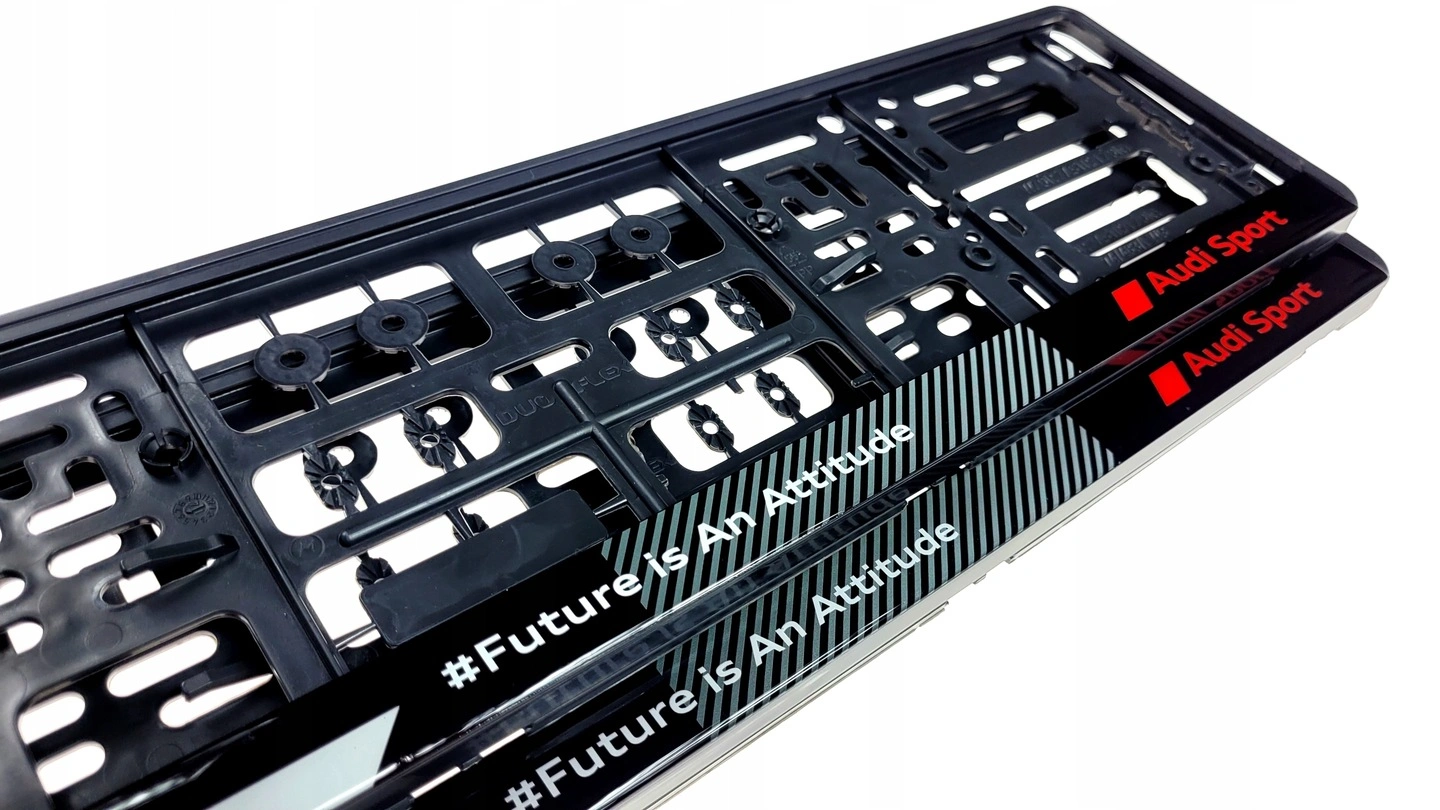 Skiltholder logo Audi Future is an attitude │ Nummerskiltholder License Plate Frame - sett 2 stk. – bilde 3