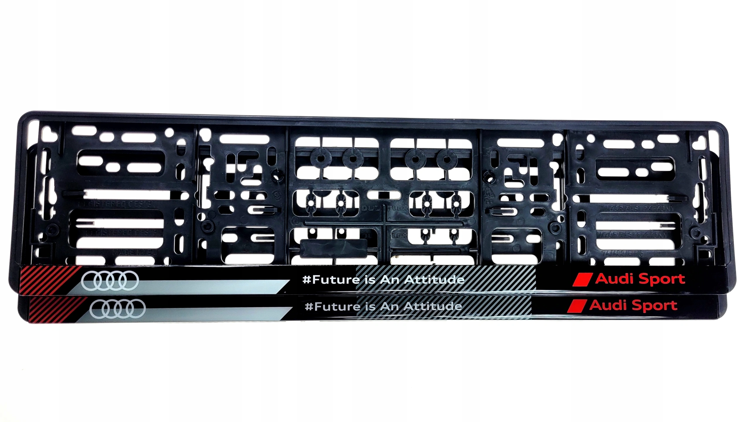 Skiltholder logo Audi Future is an attitude │ Nummerskiltholder License Plate Frame - sett 2 stk. – bilde 4