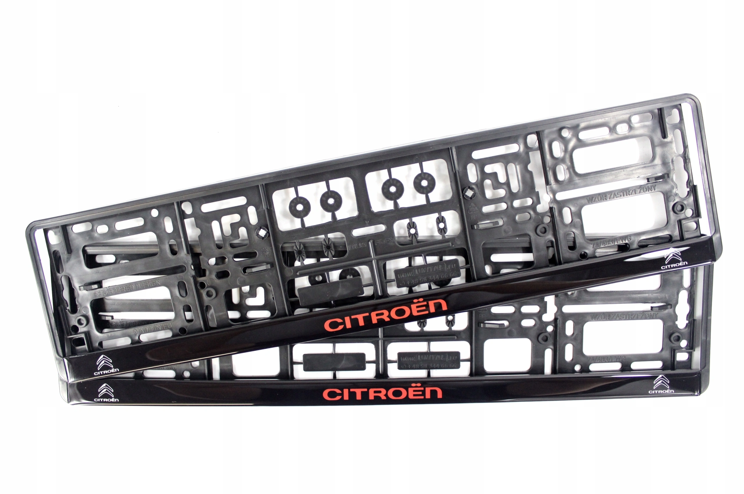 Skiltholder logo Citroen │ Nummerskiltholder License Plate Frame - sett 2 stk.