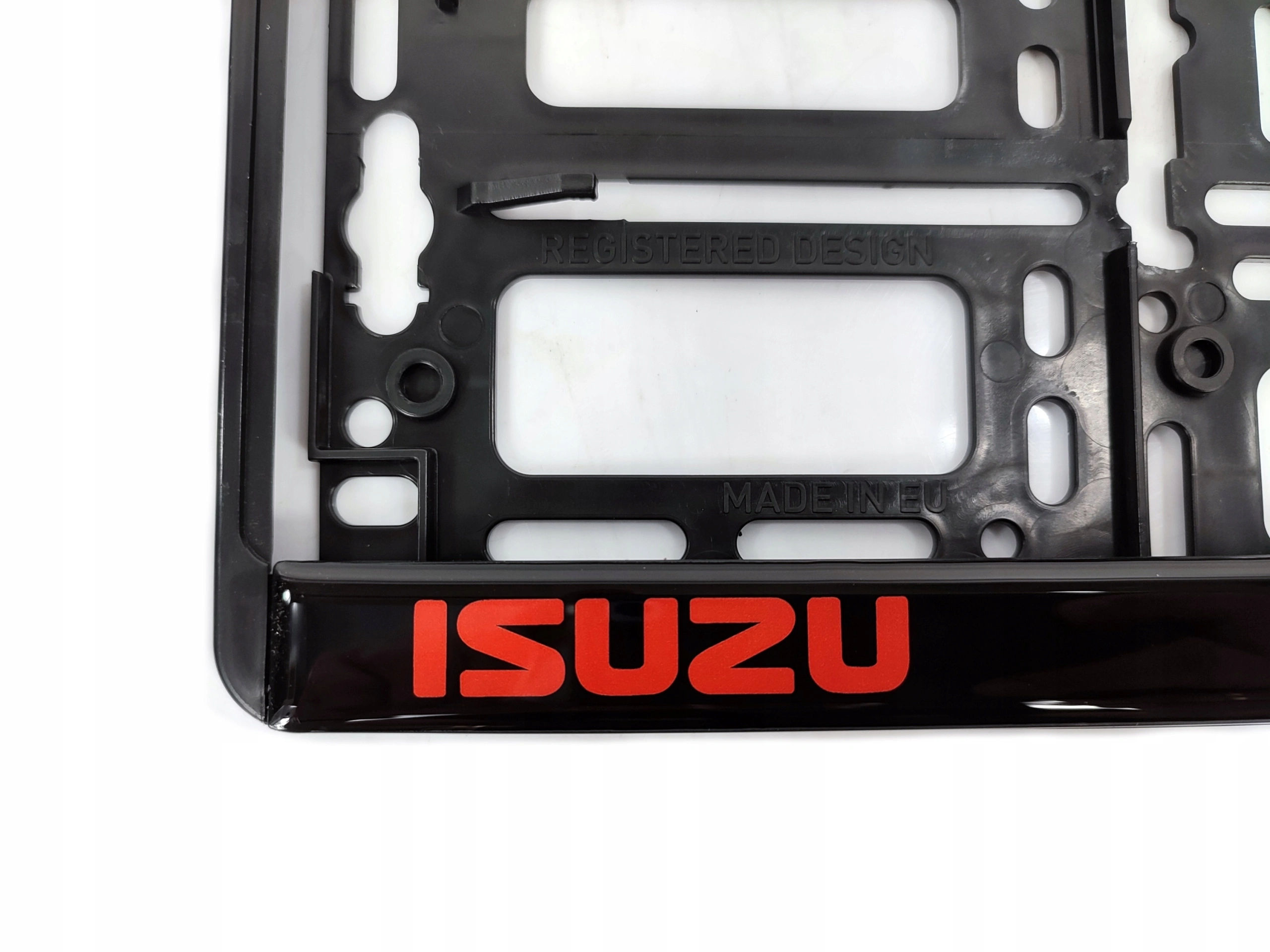 Skiltholder logo Isuzu Red Edition │ Nummerskiltholder License Plate Frame - 1 stk. – bilde 4