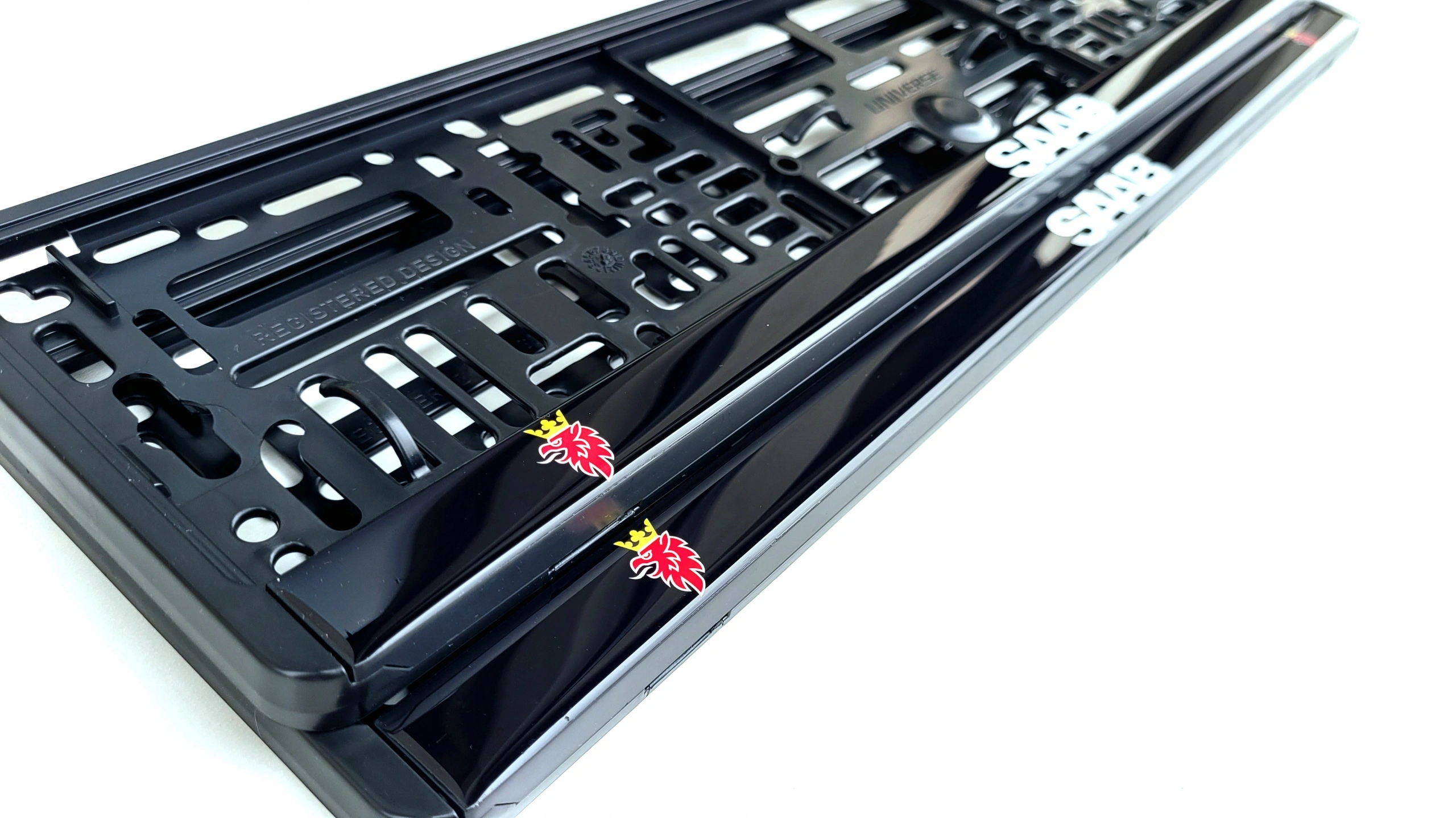 Skiltholder logo Saab │ Nummerskiltholder License Plate Frame - sett 2 stk. – bilde 2