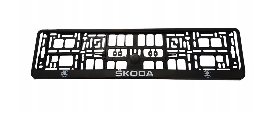 Skiltholder logo Skoda │ 3D Skiltplate Ramme med Skoda-logo - 1 stk. Image 1