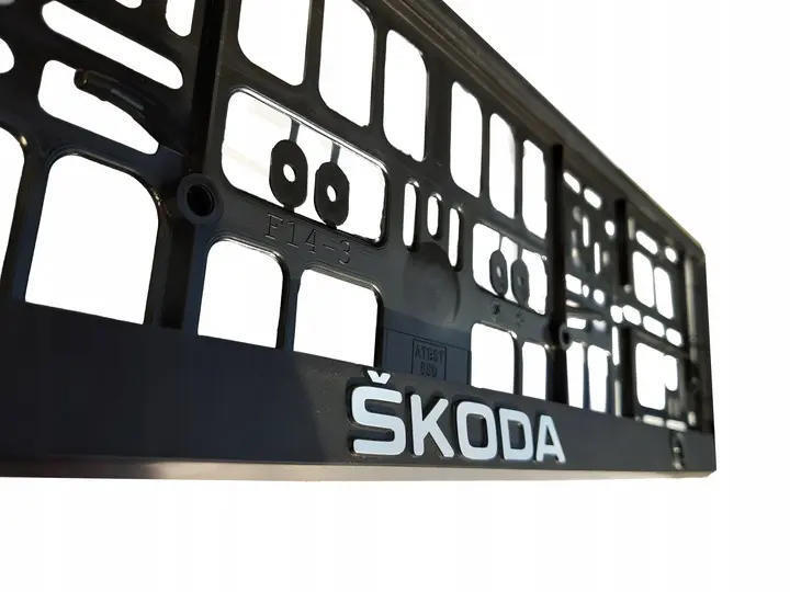 Skiltholder logo Skoda │ 3D Skiltplate Ramme med Skoda-logo - 1 stk. Image 2
