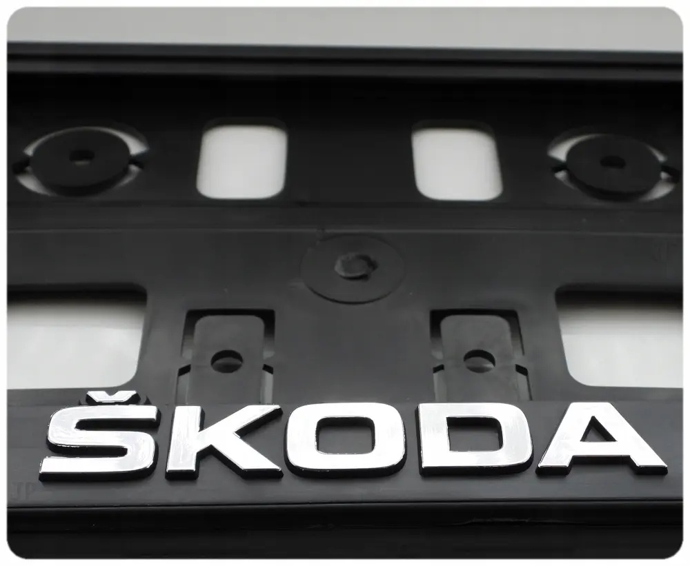 Skiltholder logo Skoda │ 3D Skiltplate Ramme med Skoda-logo - 1 stk. Image 4