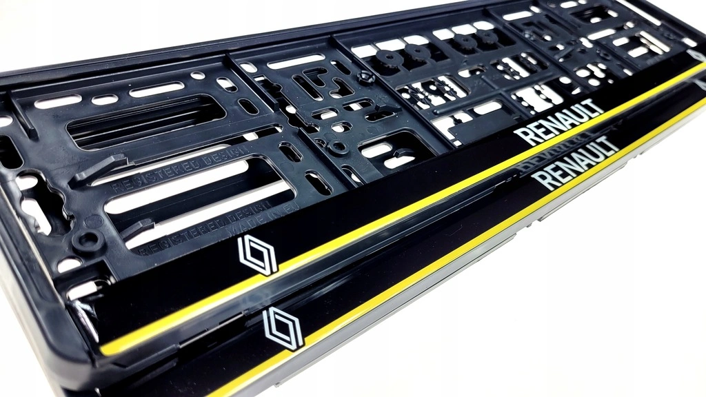 Skiltholder Renault Yellow Edition │ Nummerskiltholder License Plate Frame  - sett 2 stk. – bilde 3