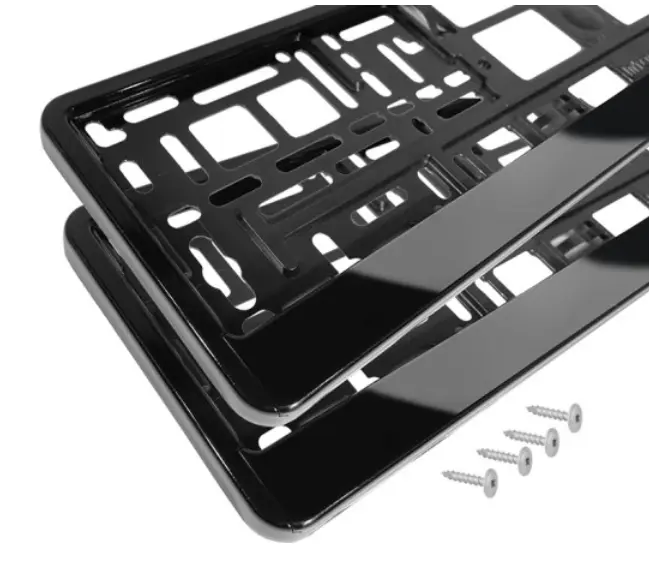 Skiltholder Svart Blank │ Nummerskiltholder License Plate Frame  - sett 2 stk. Image 1