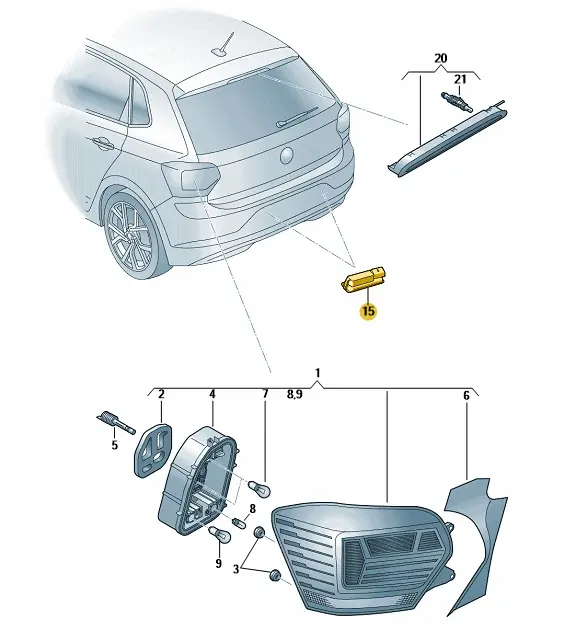 Skiltlys LED Volkswagen / Seat - 1 stk. – bilde 3