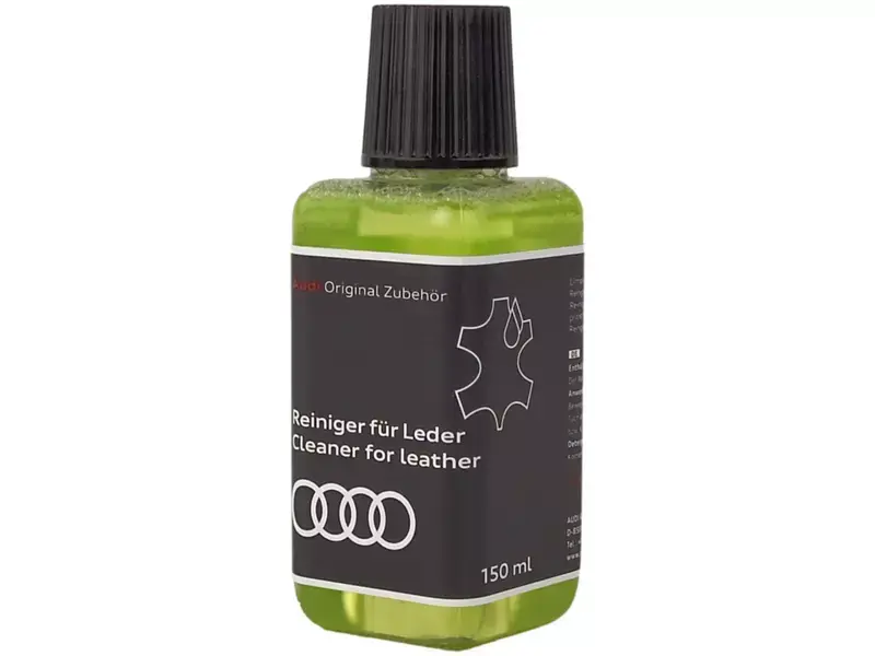 Skinnpleiesett Audi Original - lærrens, lærbalsam, svamper og klut i veske – bilde 3