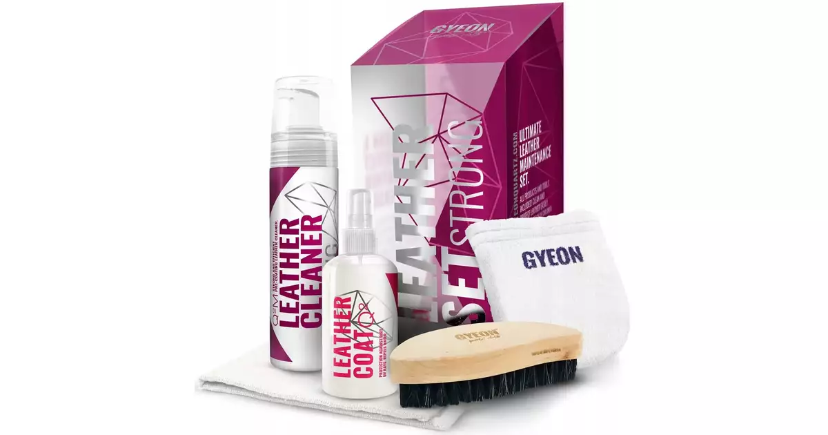 Skinnpleiesett Gyeon Q²M Leather Set Strong │ Sett for rengjøring og pleie av skinn