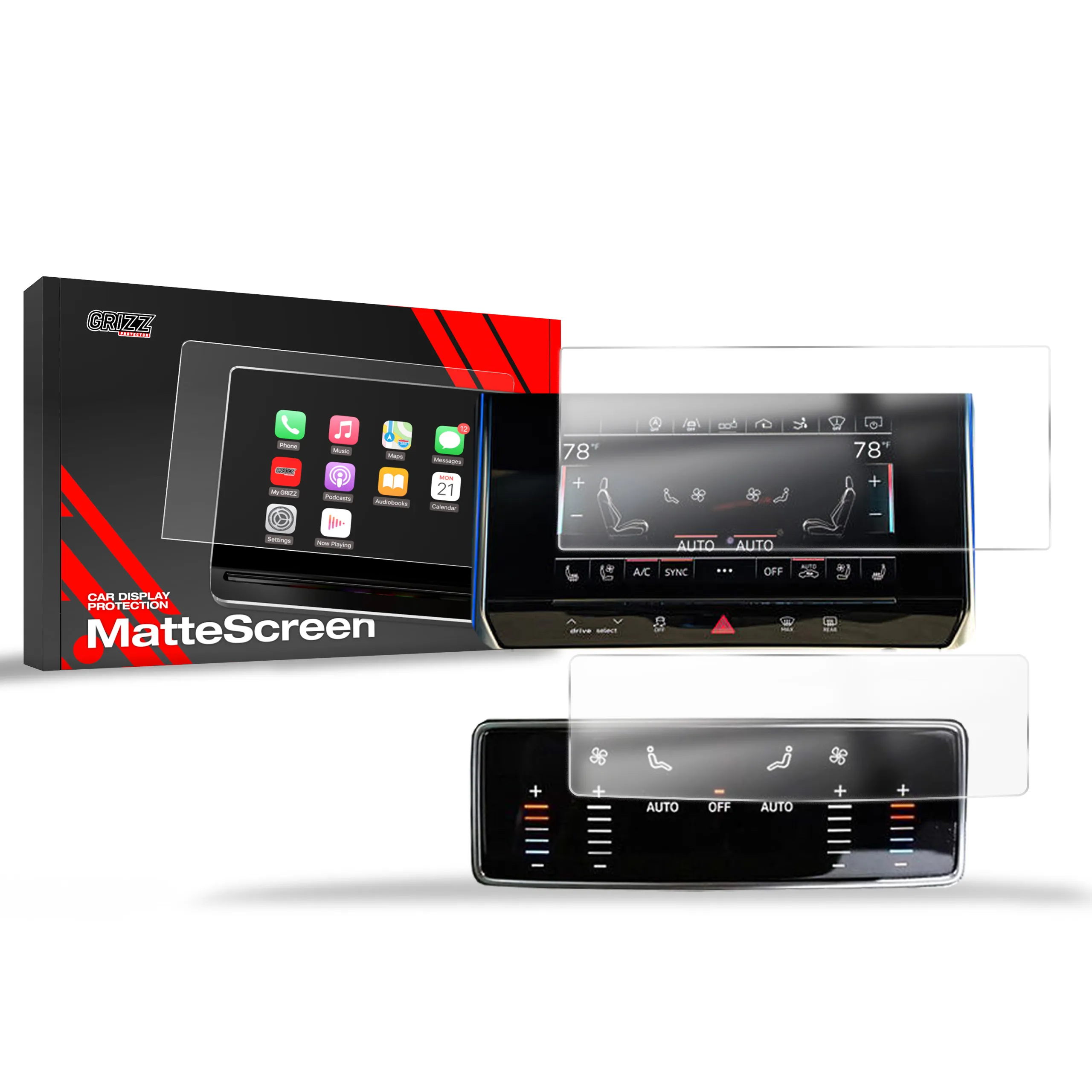 Skjermbeskytter 2-i-1 Audi A6 C8 2018 - 2024 │ Matt Anti-fingeravtrykk Film Grizz MatteScreen
