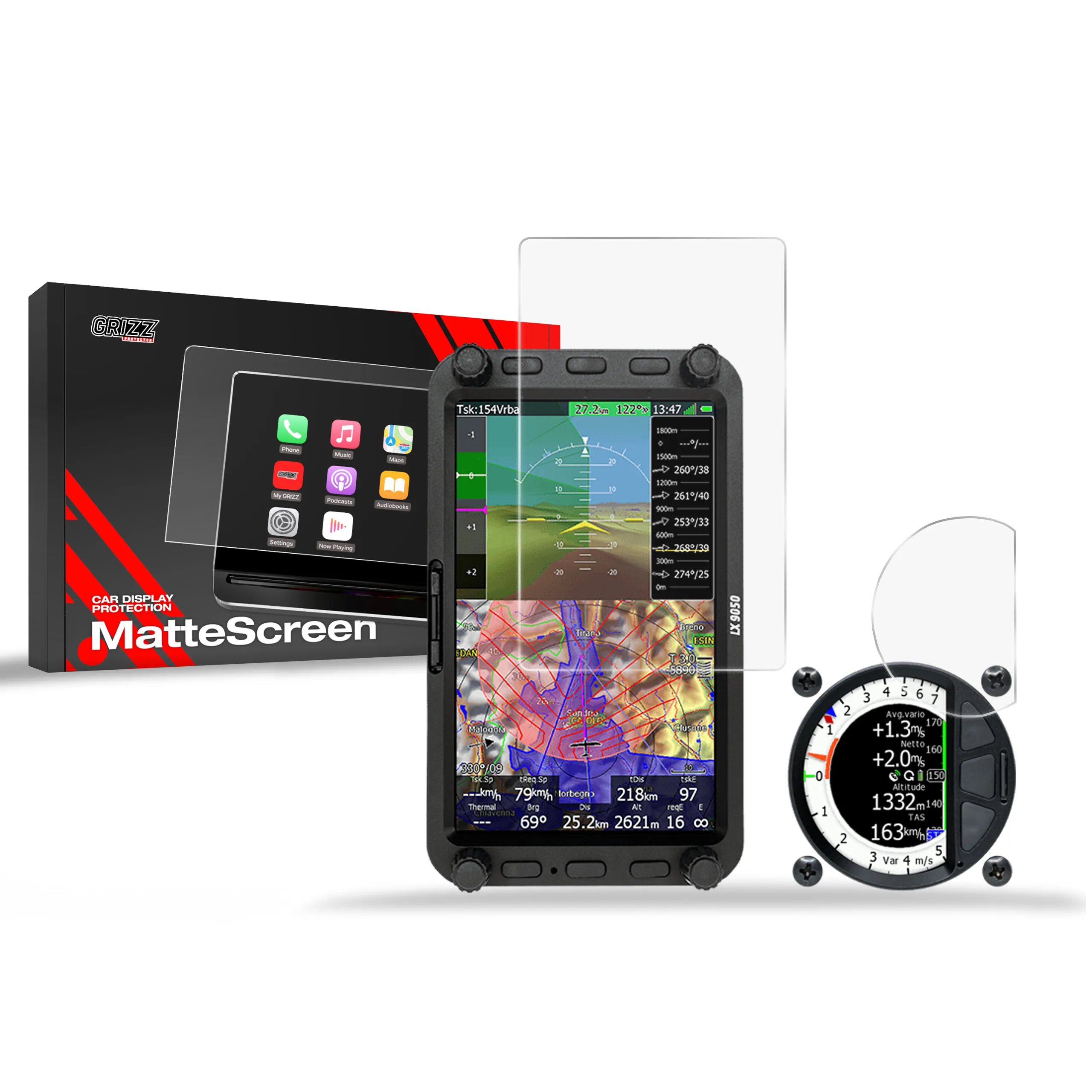 Skjermbeskytter 2-i-1 LX9050 vario V8 │ Matt Anti-fingeravtrykk Film Grizz MatteScreen