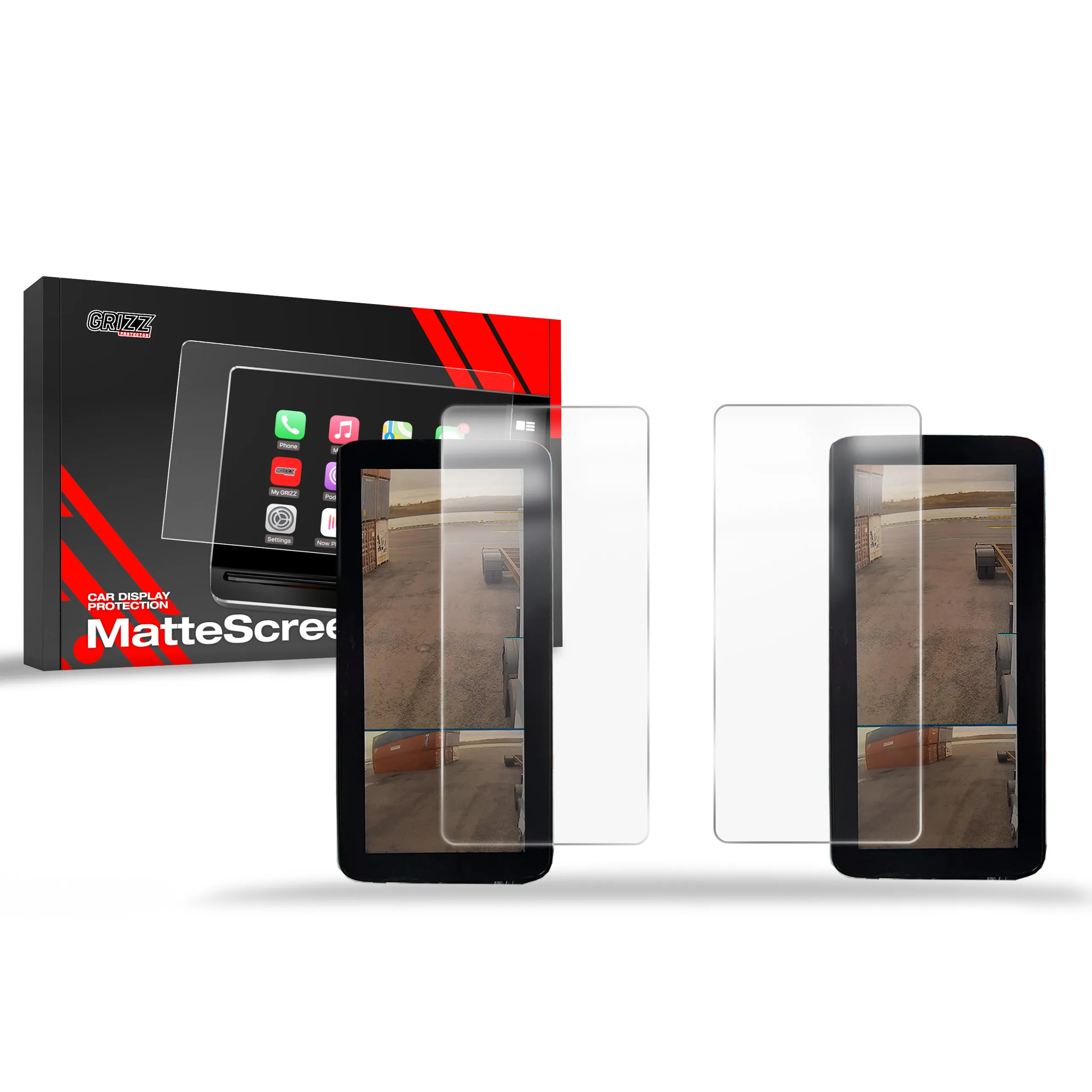 Skjermbeskytter 2-i-1 Mercedes Arocs Mirrors 2019 - 2024 │ Matt Anti-fingeravtrykk Film Grizz MatteScreen