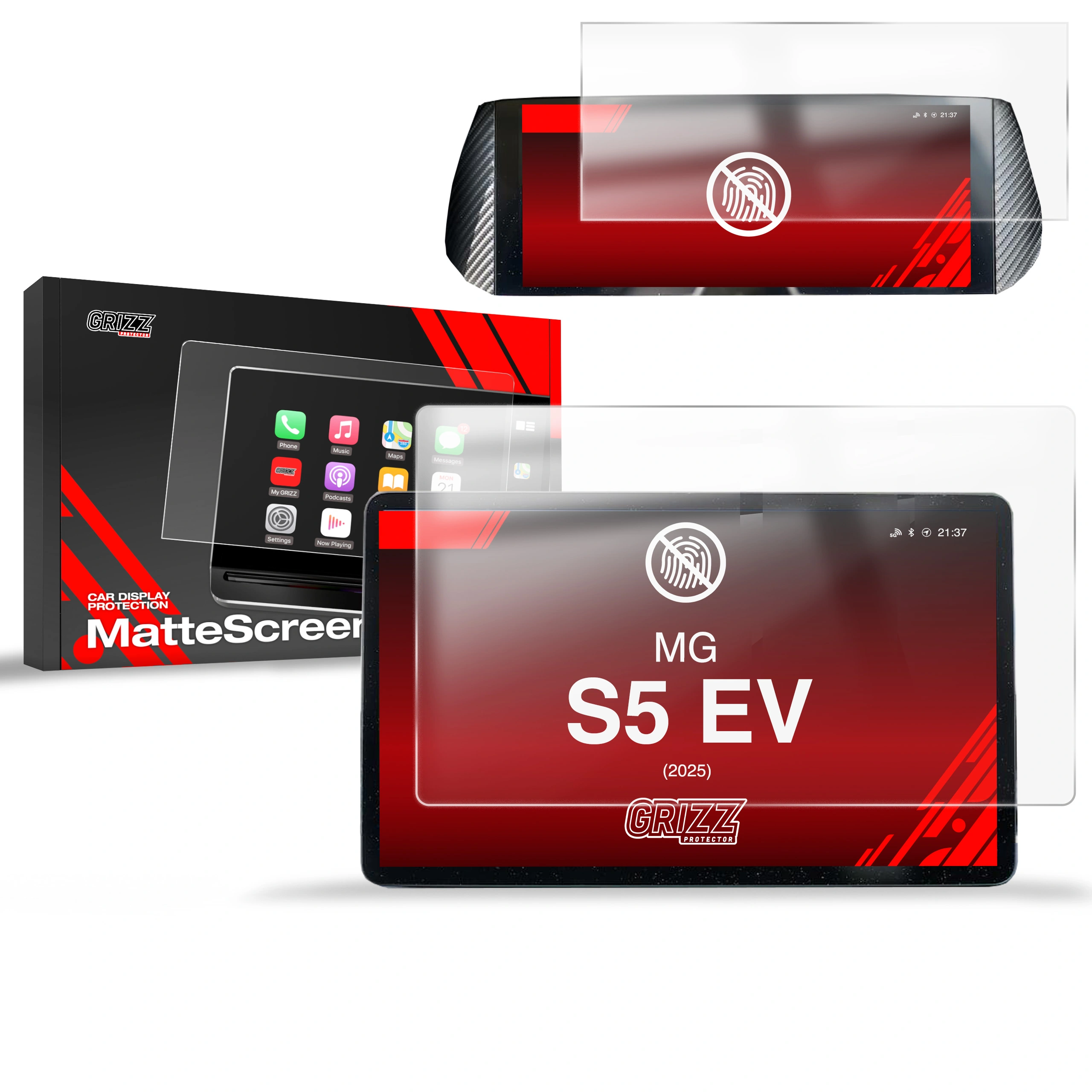 Skjermbeskytter 2-i-1 MGS5 EV 2025 -> │ Matt Anti-fingeravtrykk Film Grizz MatteScreen