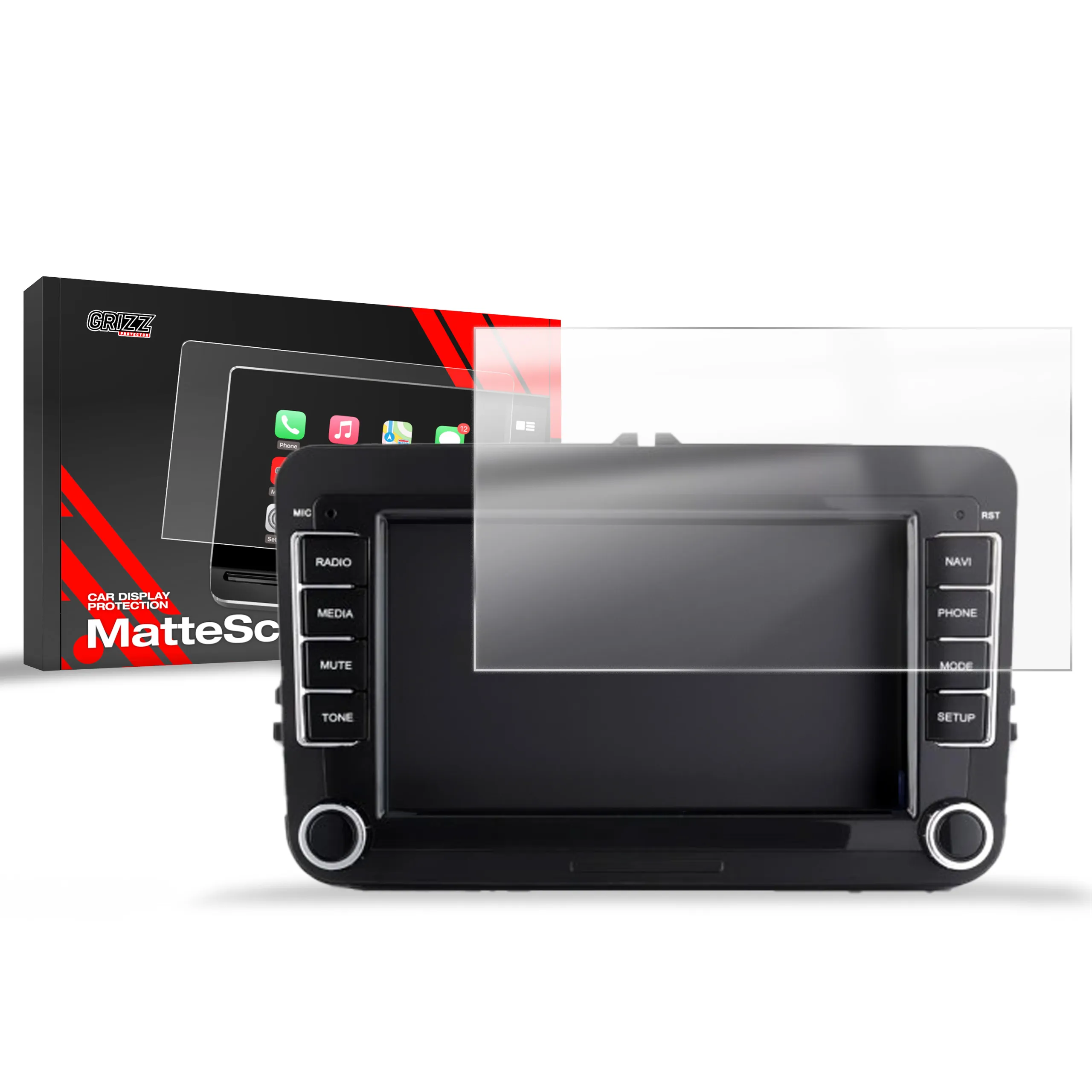 Skjermbeskytter Android Radio GoMedia 7021 2DIN 7" VW Skoda Seat │ Matt Anti-fingeravtrykk Film Grizz MatteScreen
