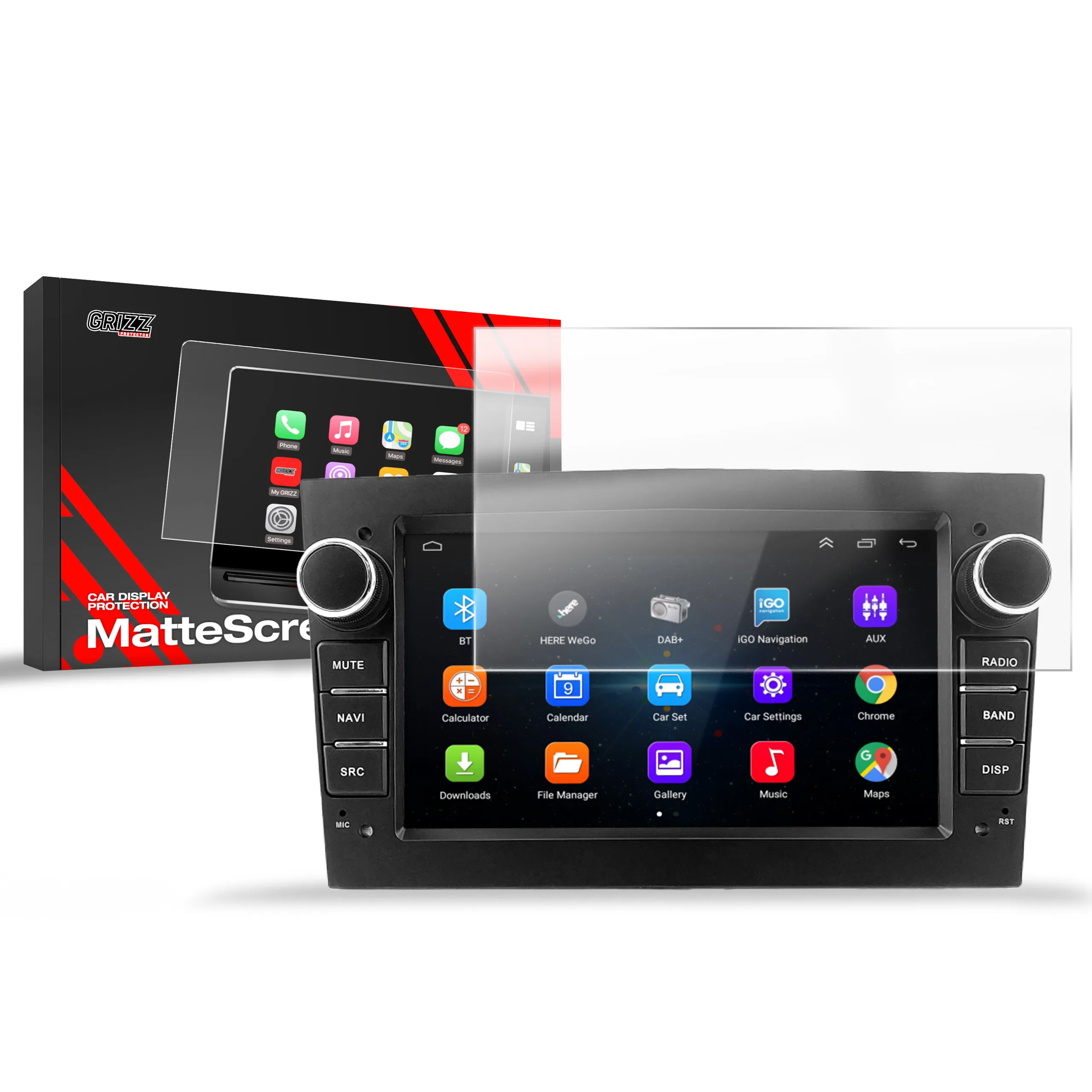 Skjermbeskytter Android Radio Opel 2DIN 7" │ Matt Anti-fingeravtrykk Film Grizz MatteScreen Image 1