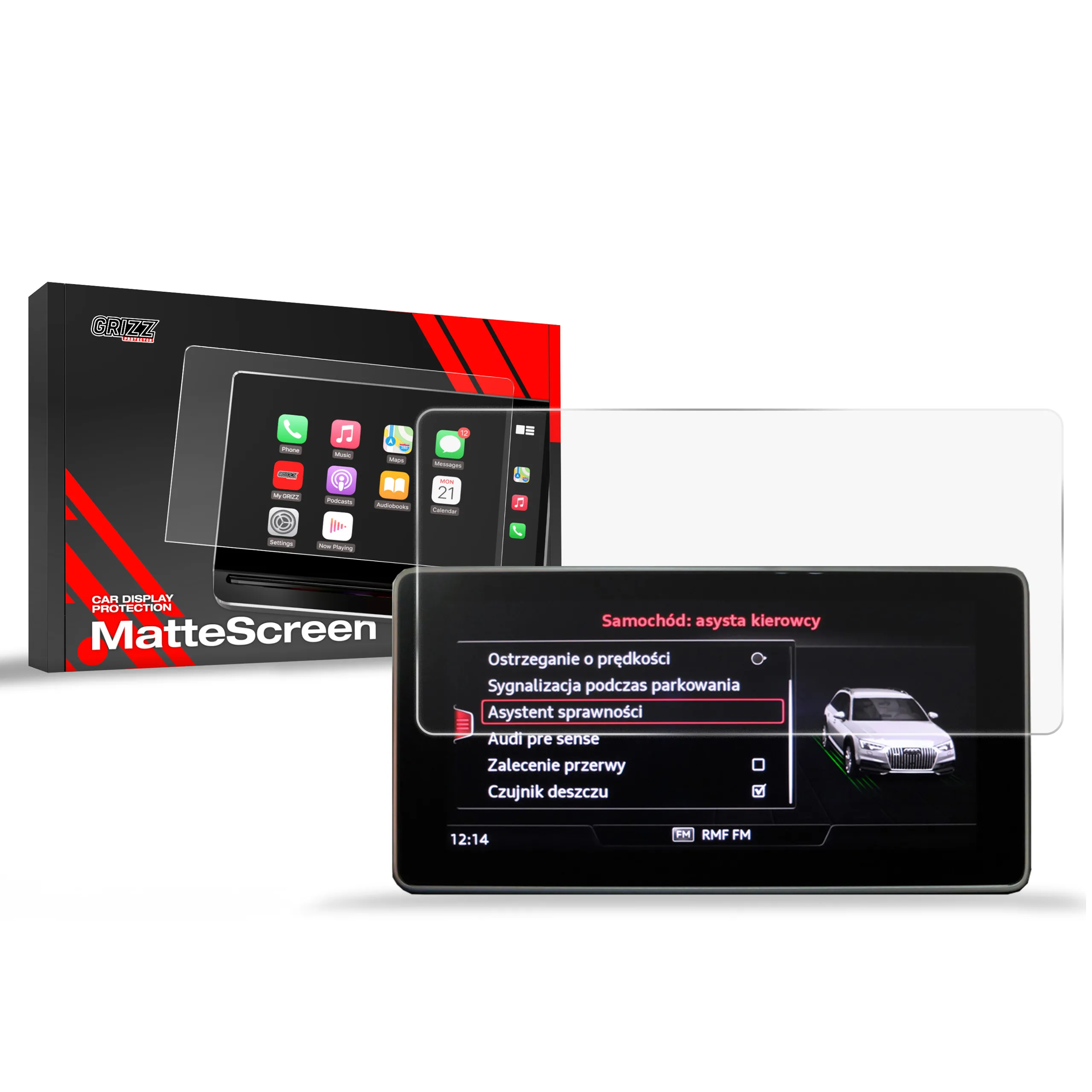 Skjermbeskytter Audi A5 Sportback F5 MMI 8,3" 2016 - 2019 │ Matt Anti-fingeravtrykk Film Grizz MatteScreen