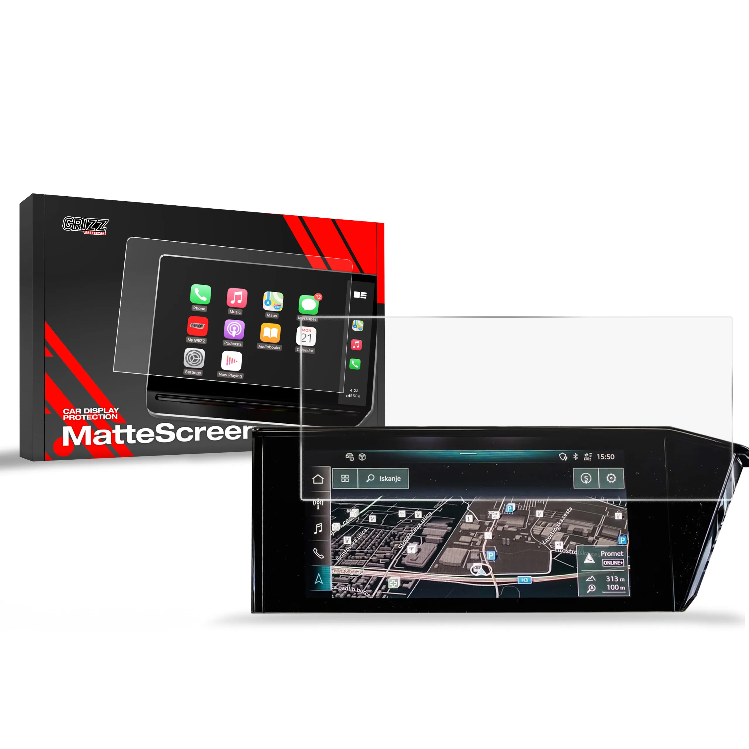 Skjermbeskytter Audi e-tron GT 2020 - 2025 │ Matt Anti-fingeravtrykk Film Grizz MatteScreen