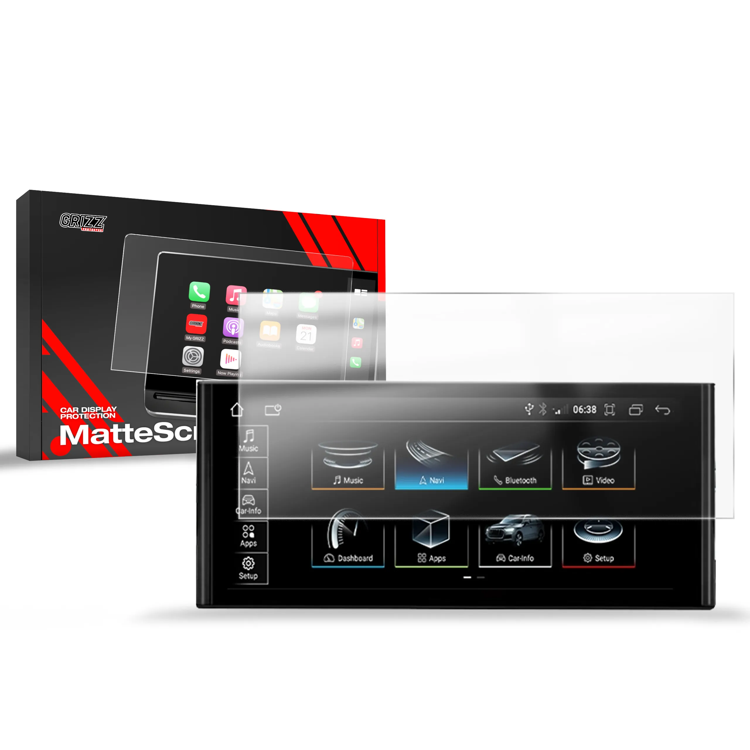 Skjermbeskytter Audi Q5 FY Android Radio 12,3" 2016 - 2024 │ Matt Anti-fingeravtrykk Film Grizz MatteScreen