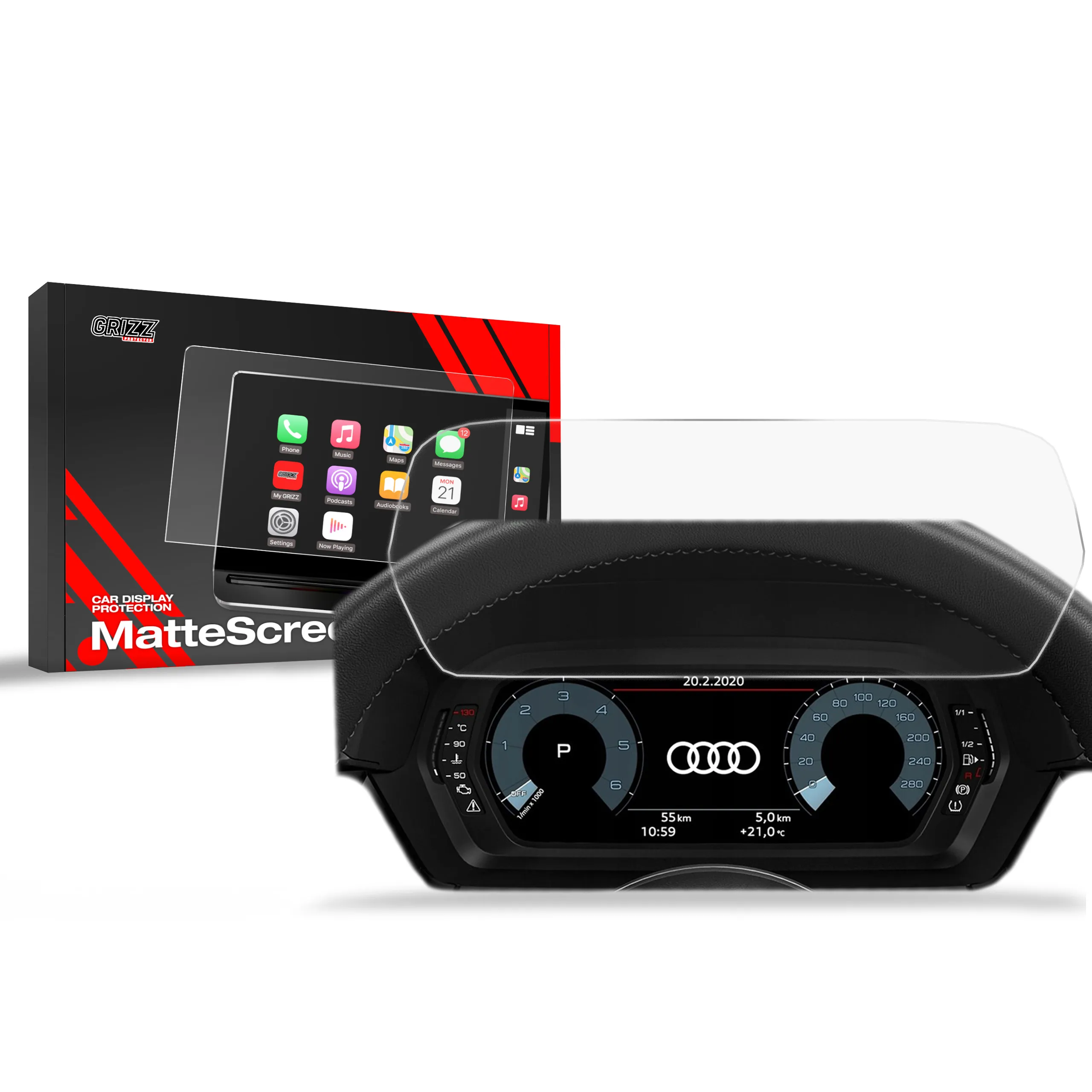 Skjermbeskytter Audi S3 8Y Virtual Cockpit 10,25" 2020 - 2025 │ Matt Anti-fingeravtrykk Film Grizz MatteScreen