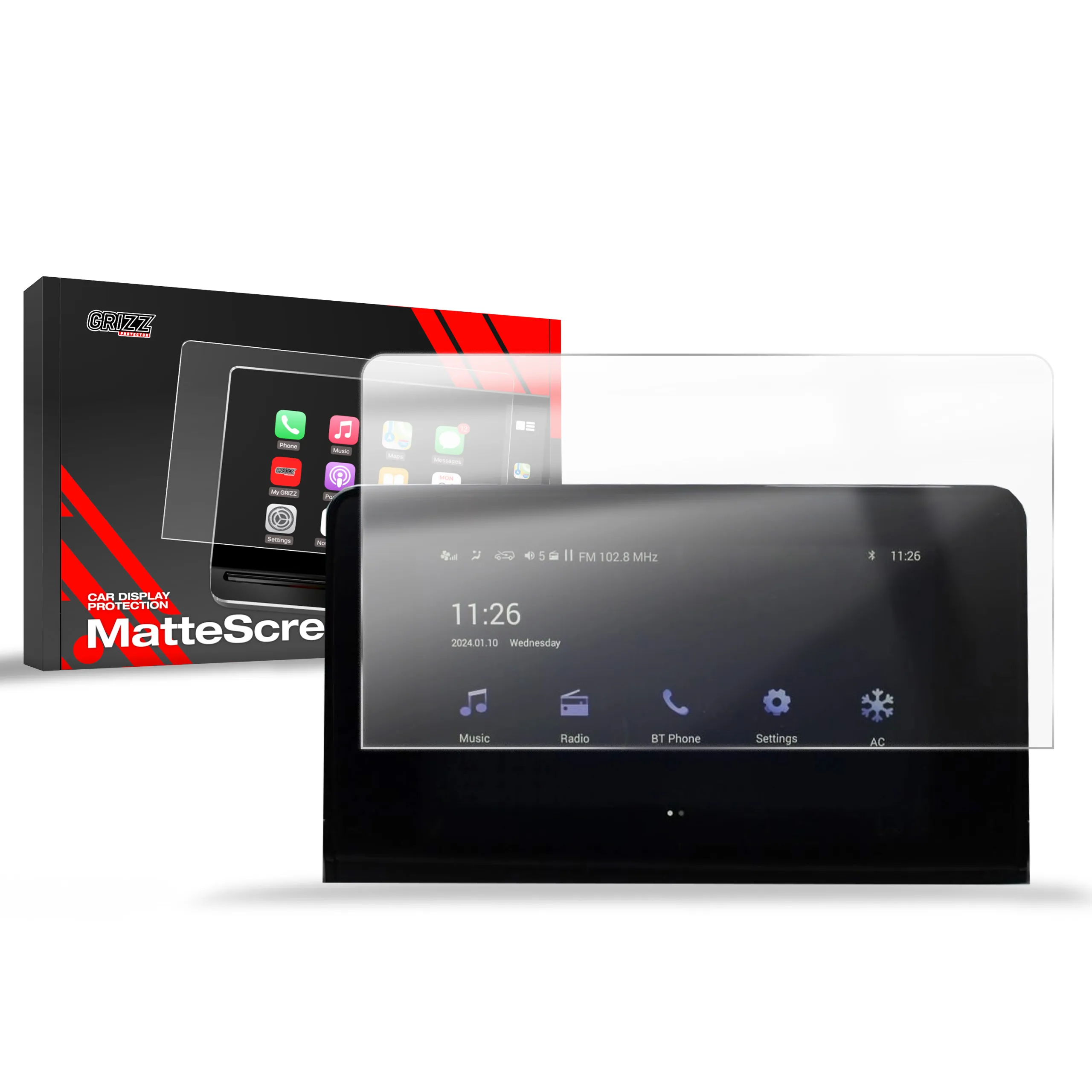 Skjermbeskytter BAIC BEIJING 3 8" 2024 - 2025 │ Matt Anti-fingeravtrykk Film Grizz MatteScreen