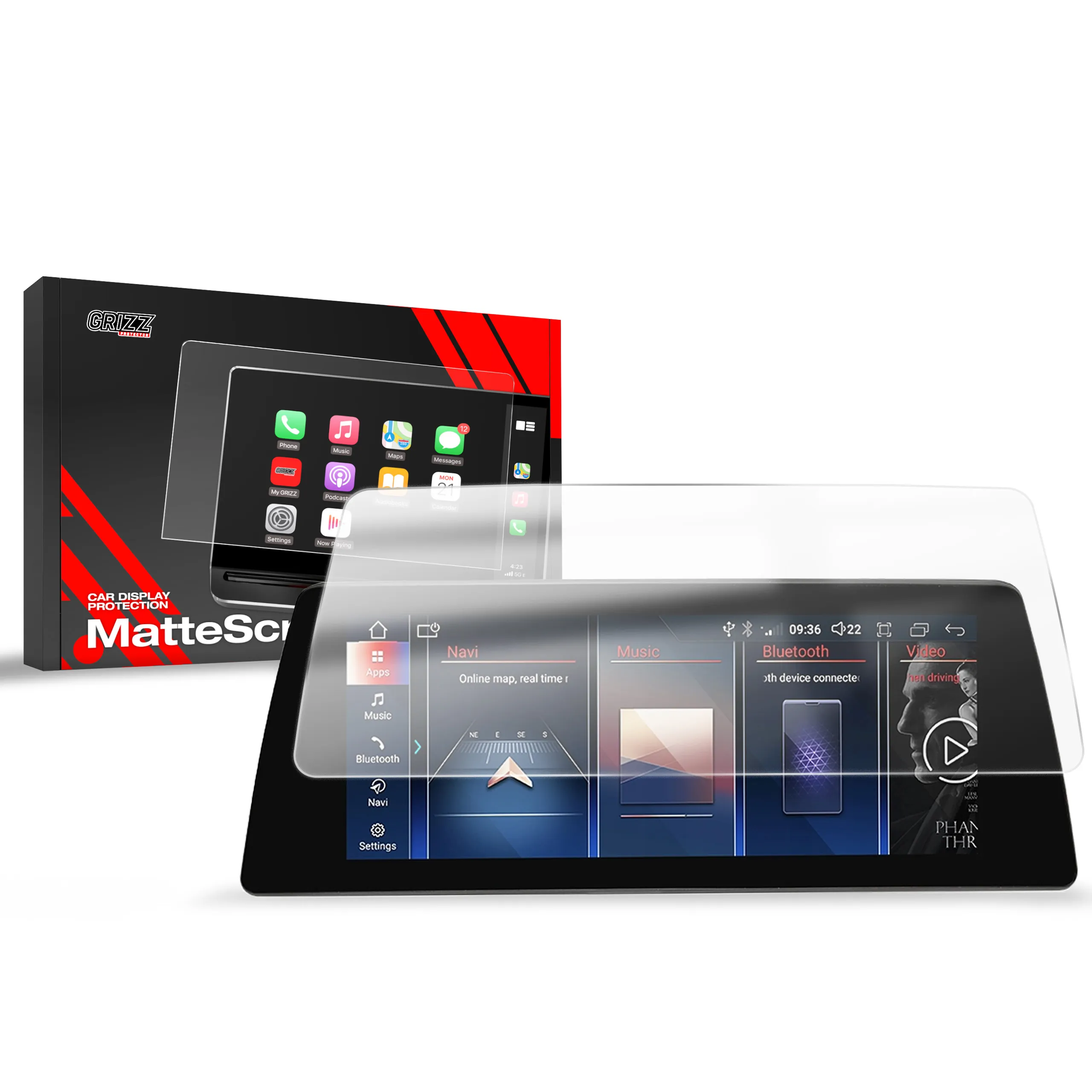 Skjermbeskytter BMW 1 (F20/F21) Android Radio 10,25" 2011 - 2019 │ Matt Anti-fingeravtrykk Film Grizz MatteScreen