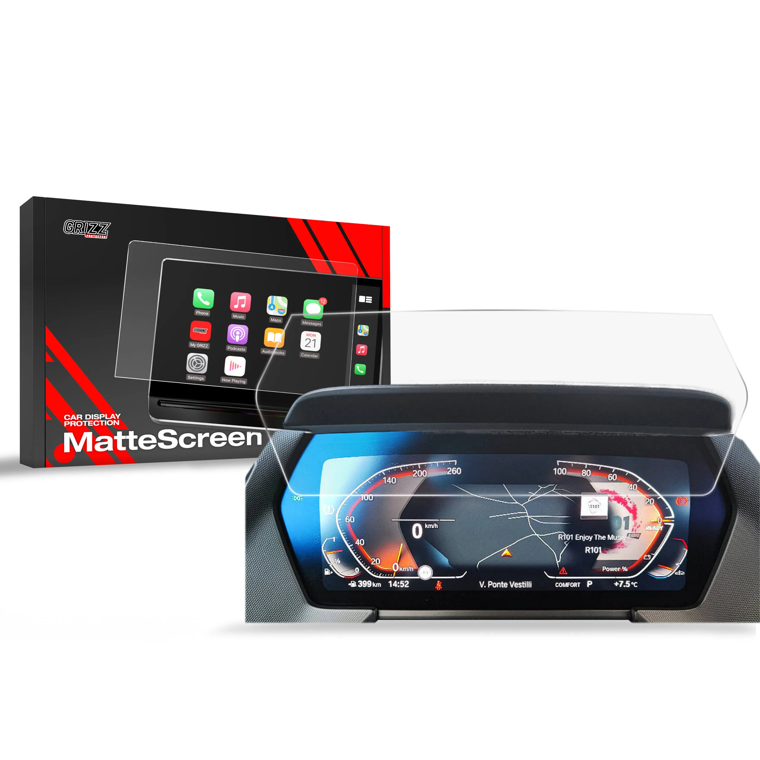 Skjermbeskytter BMW 1 F40 Live Cockpit 10,25" 2019 - 2024 │ Matt Anti-fingeravtrykk Film Grizz MatteScreen
