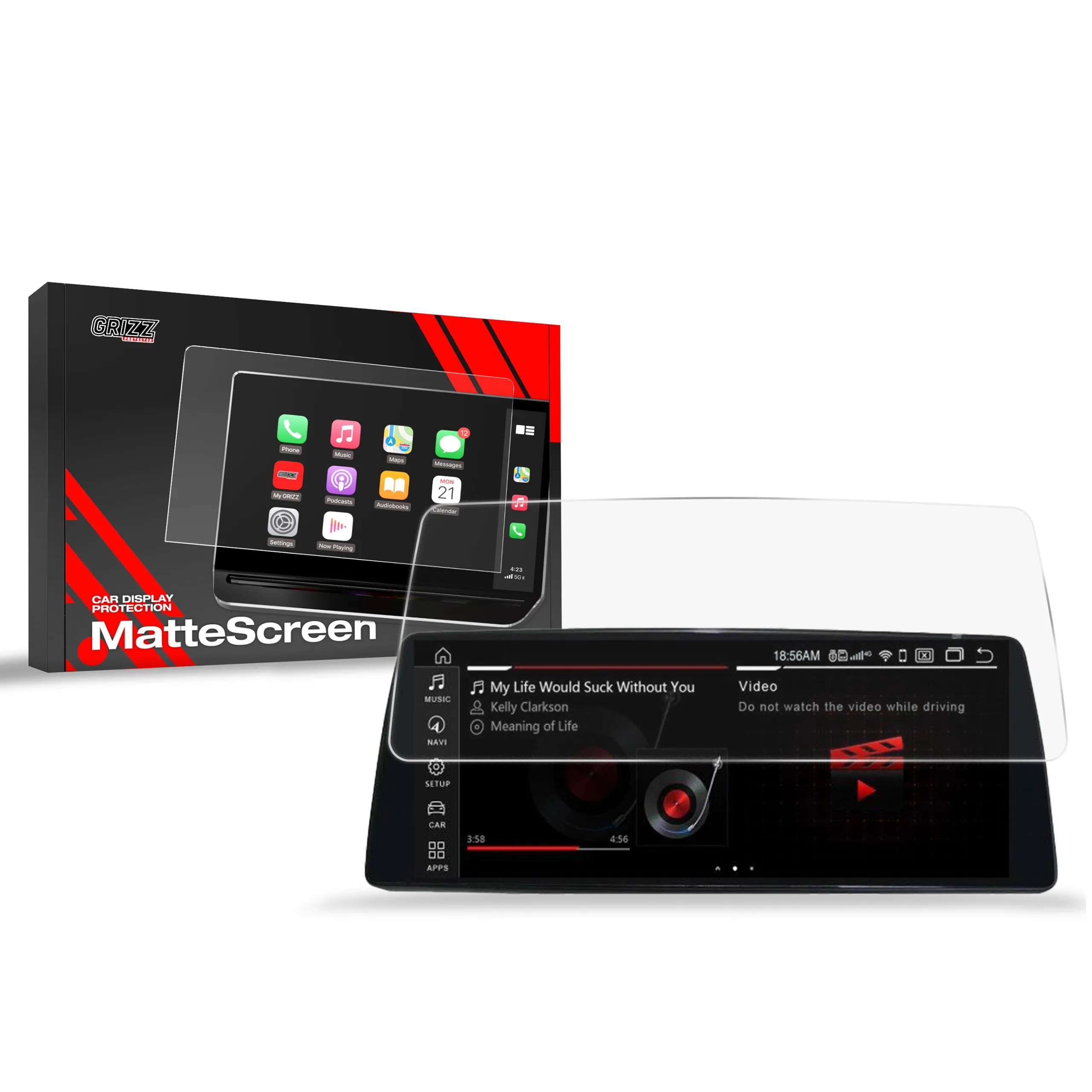 Skjermbeskytter BMW 6 GT G32 12,25" 2020 - 2023 │ Matt Anti-fingeravtrykk Film Grizz MatteScreen