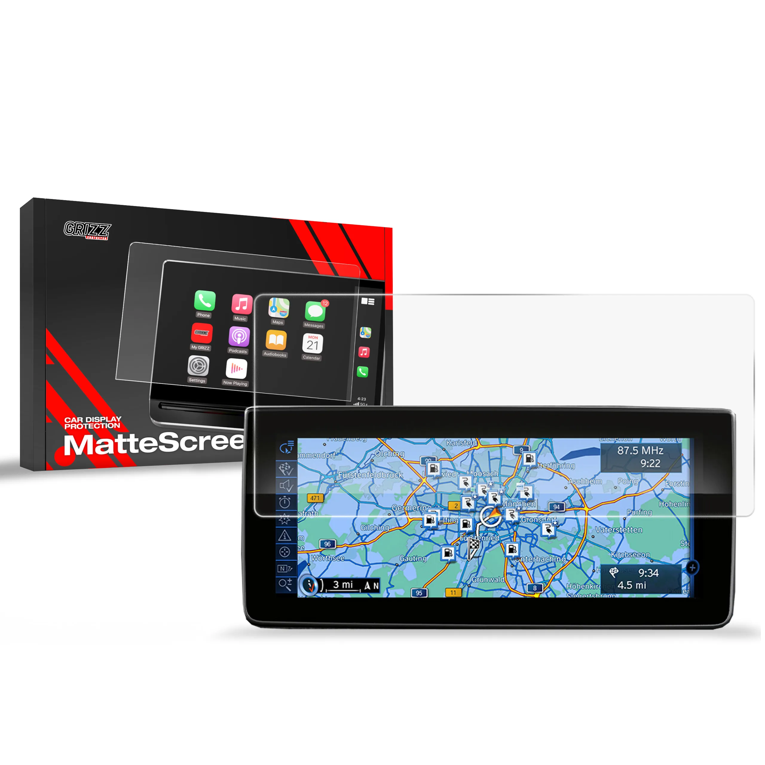 Skjermbeskytter BMW i3 2013 - 2022 │ Matt Anti-fingeravtrykk Film Grizz MatteScreen