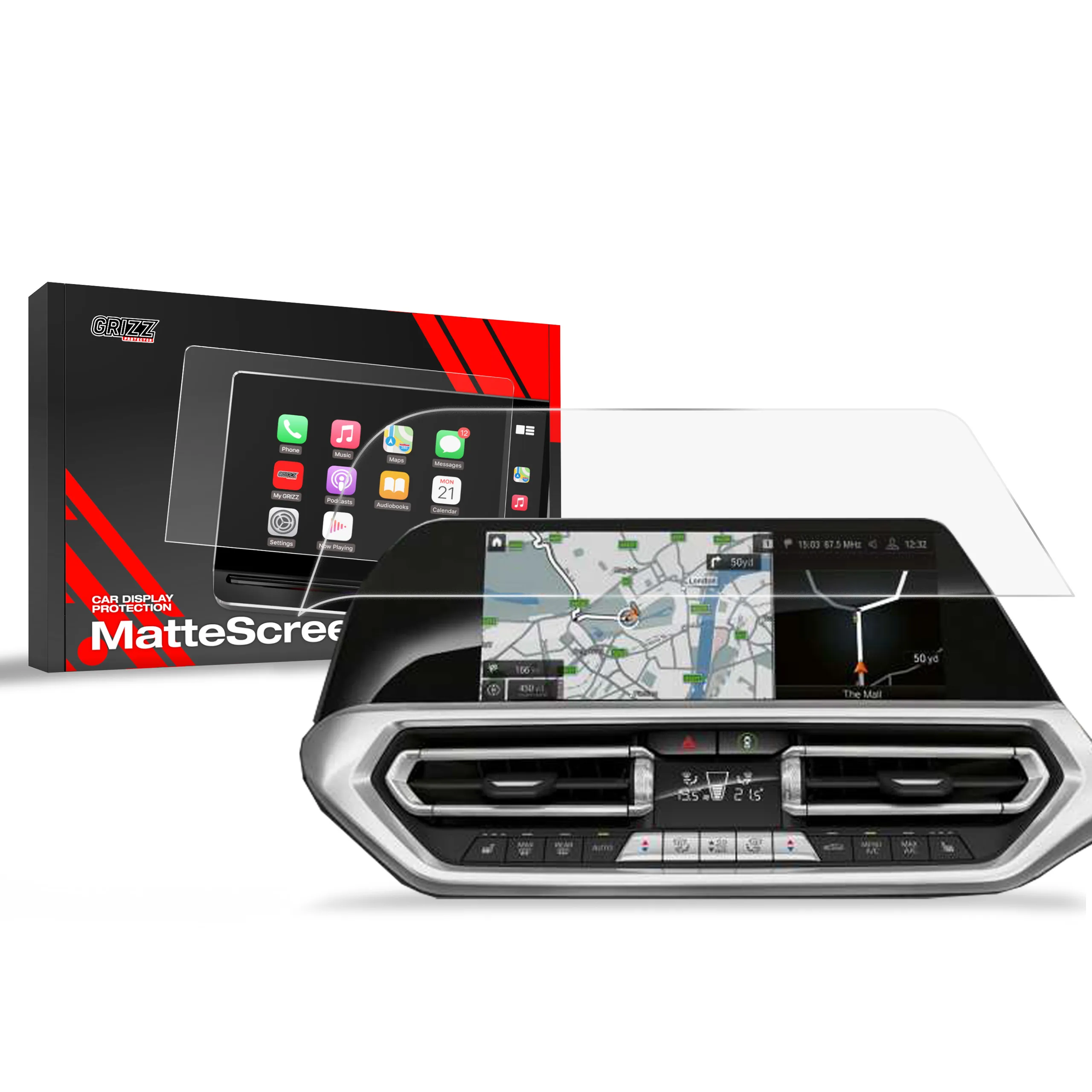 Skjermbeskytter BMW M3 G80 10,25" 2019 - 2023 │ Matt Anti-fingeravtrykk Film Grizz MatteScreen