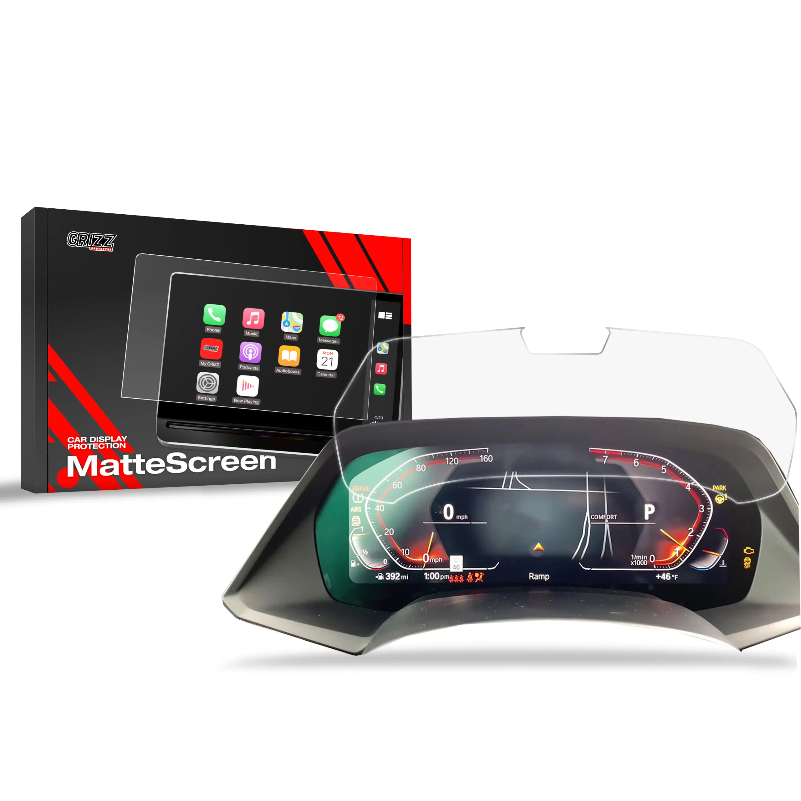 Skjermbeskytter BMW X6M F96 Live Cockpit Sensor 12,3" 2019 - 2023 │ Matt Anti-fingeravtrykk Film Grizz MatteScreen